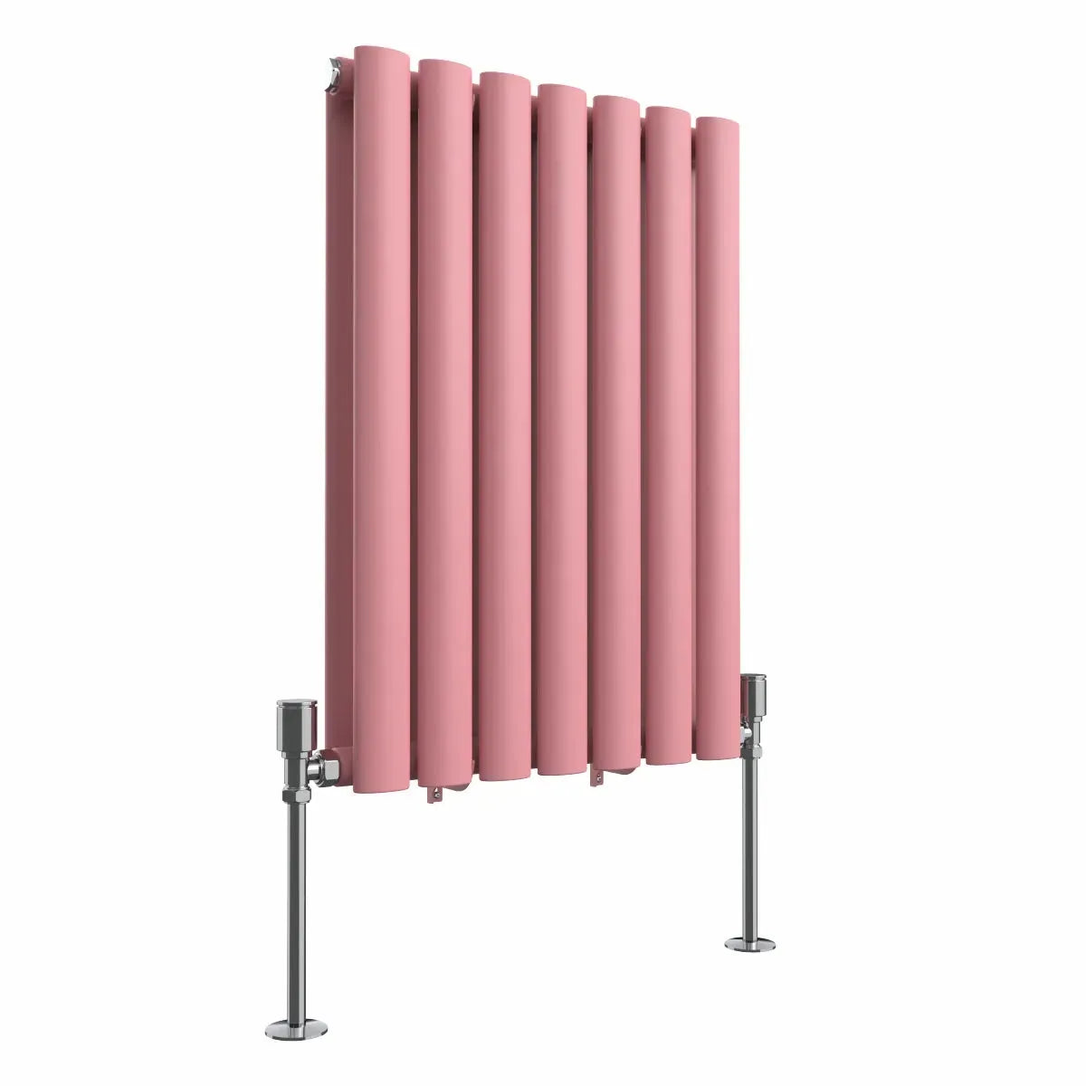 Cuneo - Modern horizontal oval tube radiator light pink