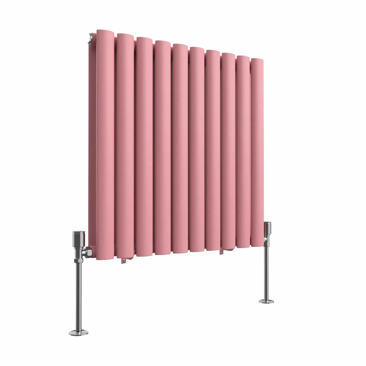 Cuneo - Modern horizontal oval tube radiator light pink