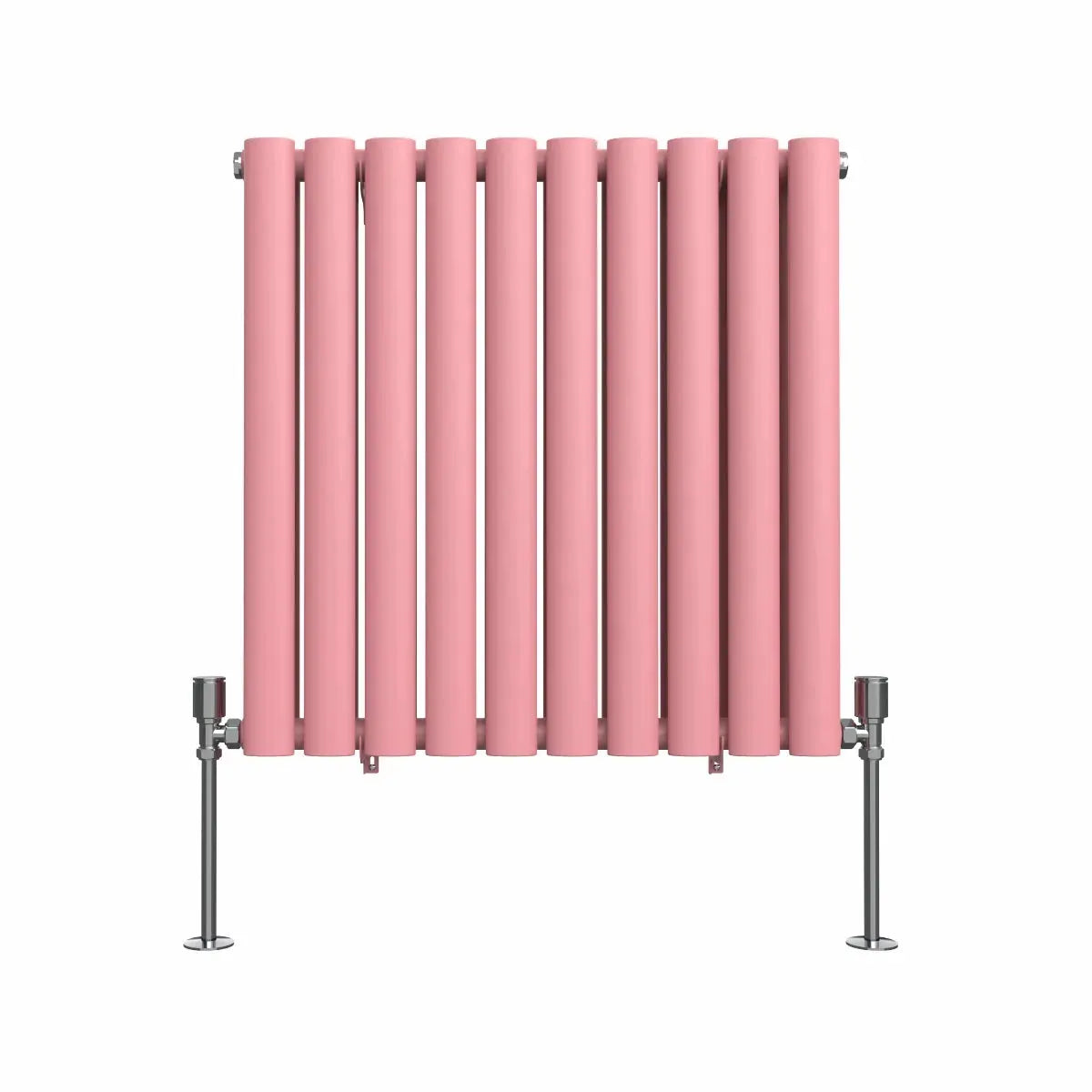 Cuneo - Modern horizontal oval tube radiator light pink