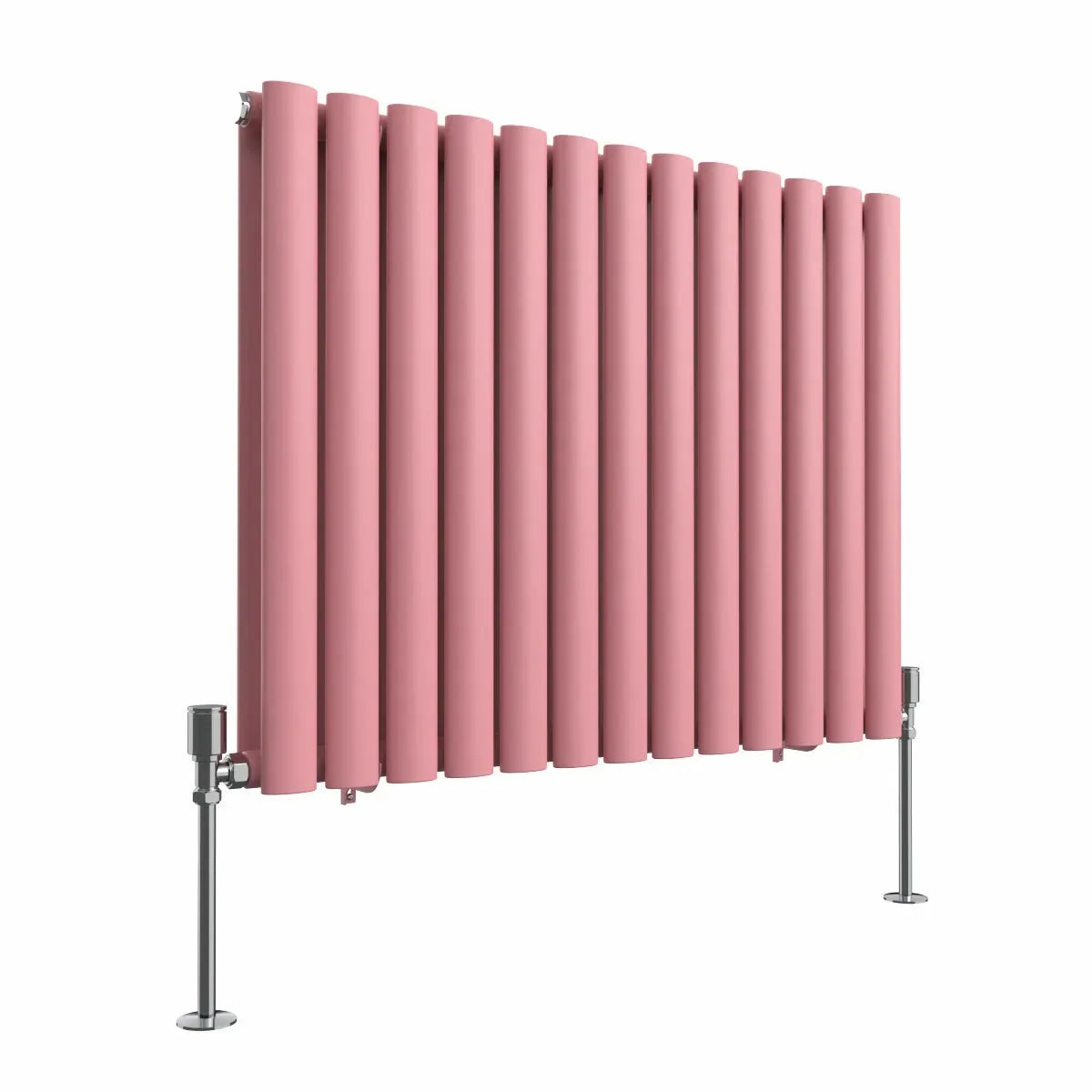 Cuneo - Modern horizontal oval tube radiator light pink