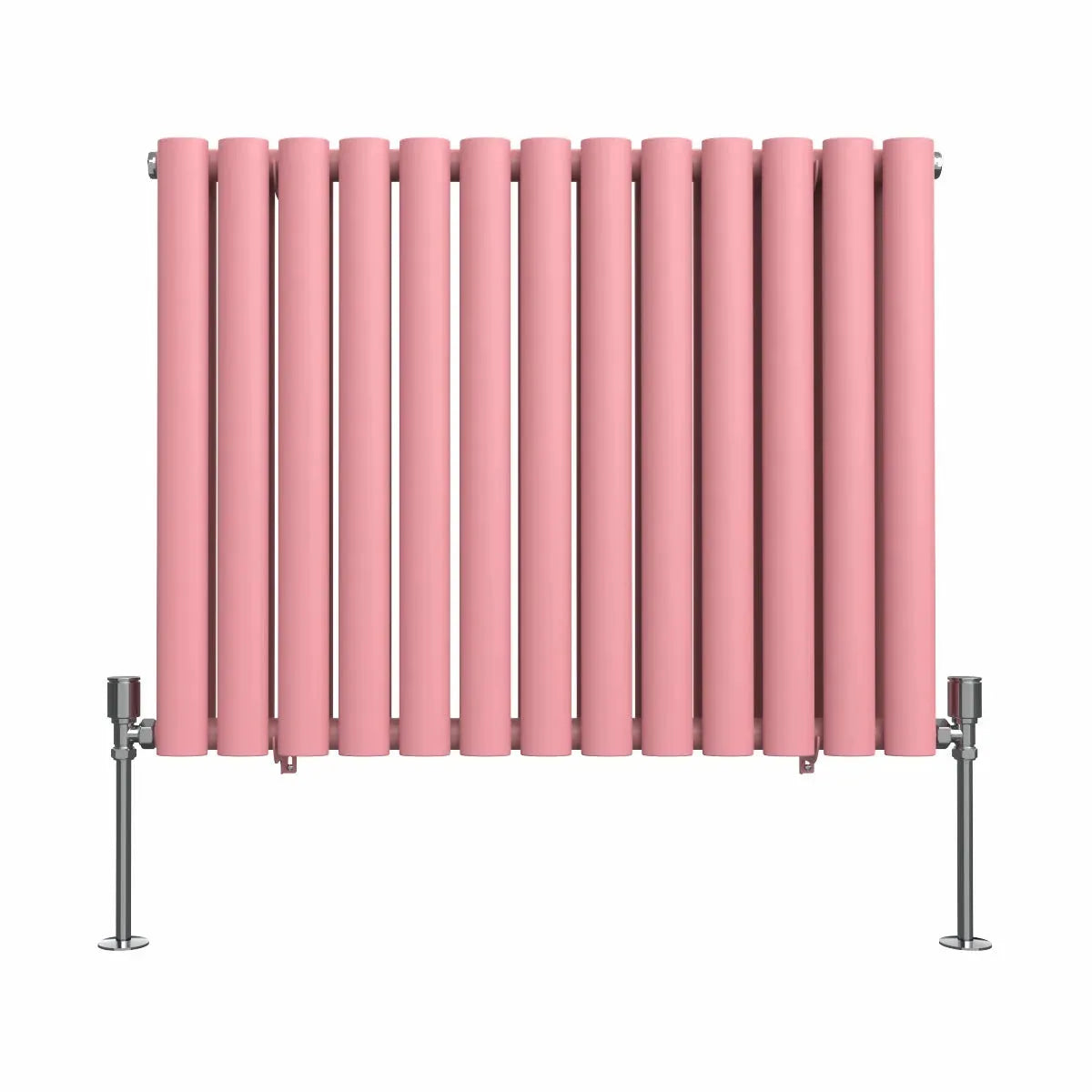 Cuneo - Modern horizontal oval tube radiator light pink