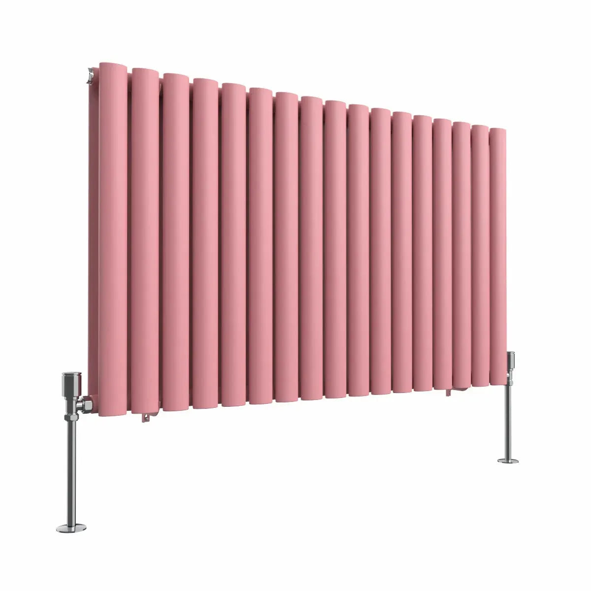 Cuneo - Modern horizontal oval tube radiator light pink