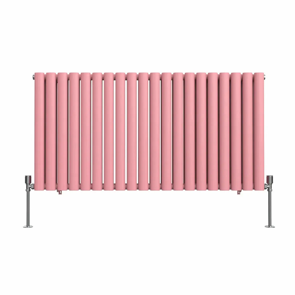 Cuneo - Modern horizontal oval tube radiator light pink