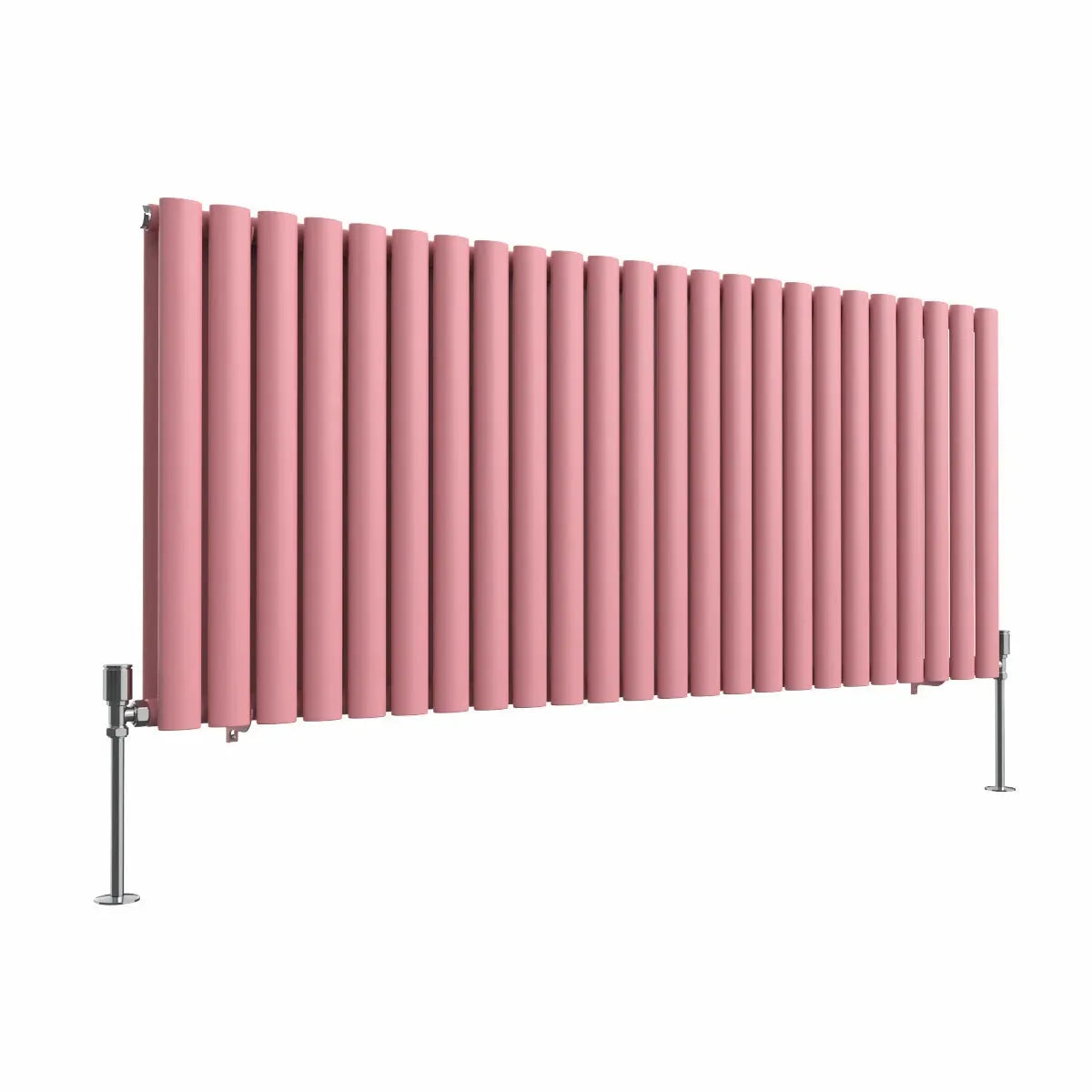 Cuneo - Modern horizontal oval tube radiator light pink