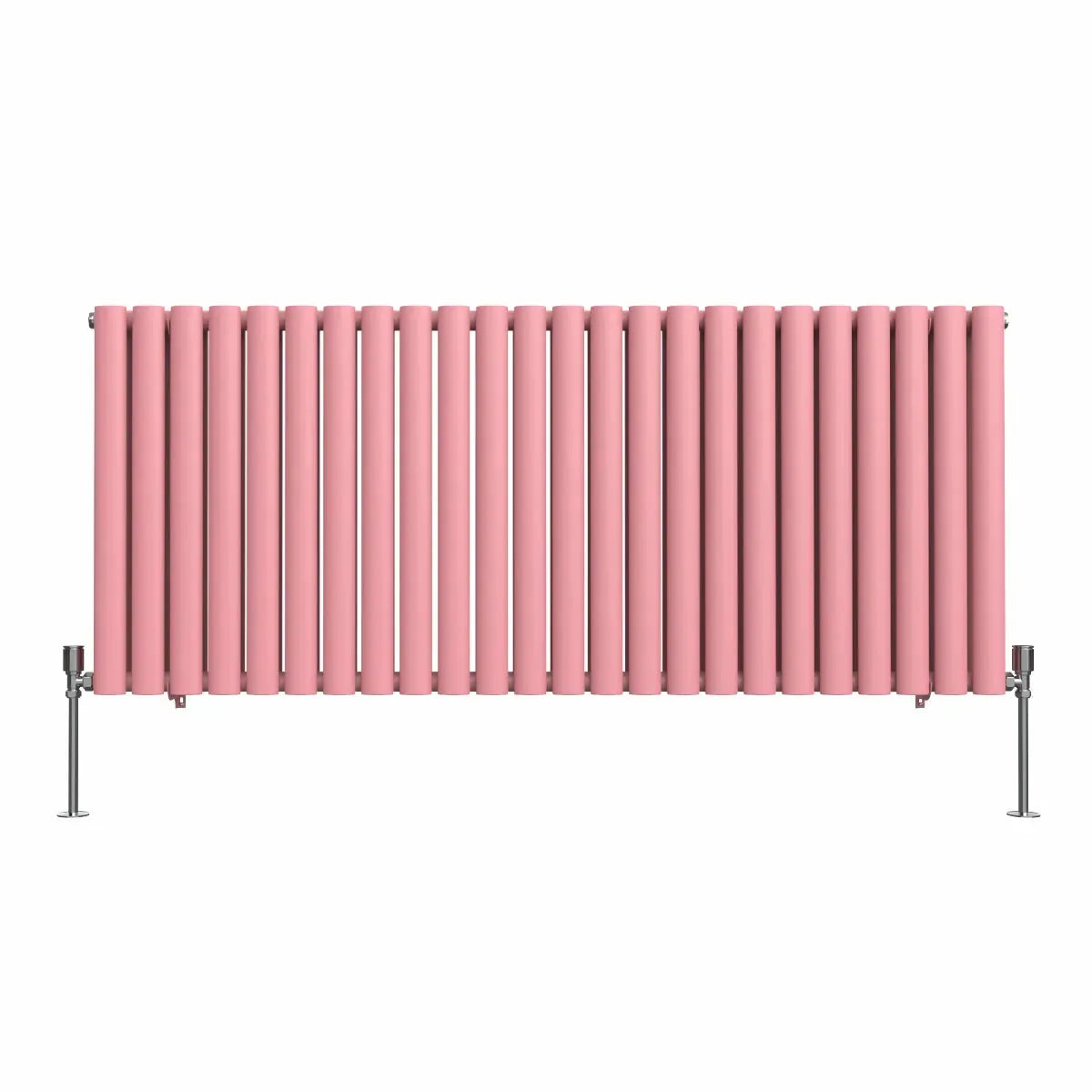 Cuneo - Modern horizontal oval tube radiator light pink