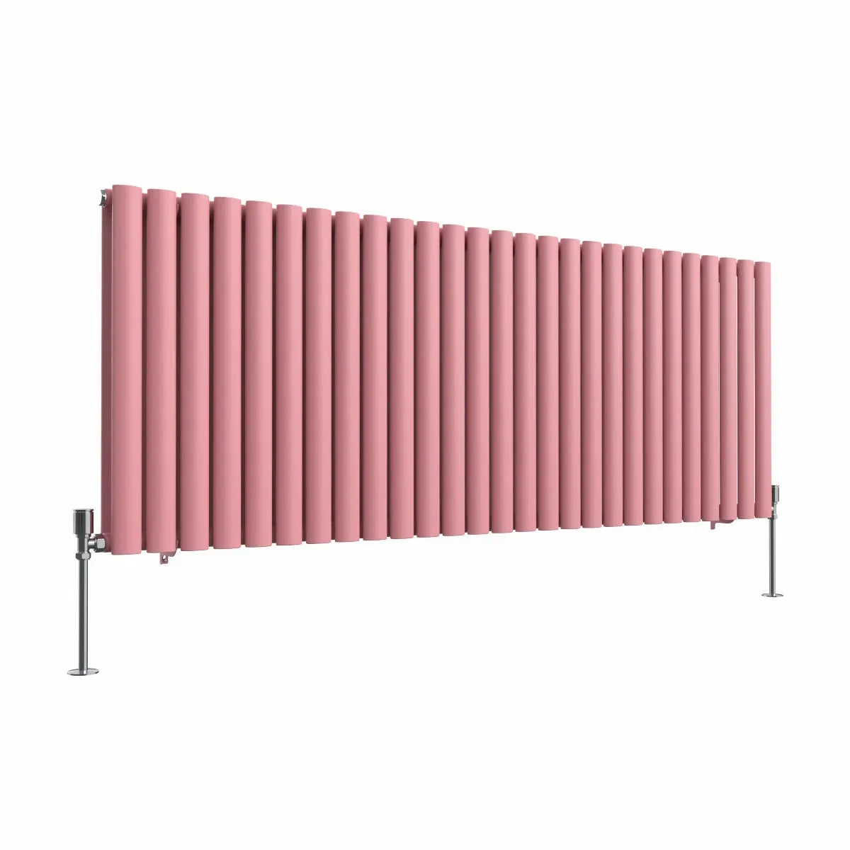 Cuneo - Modern horizontal oval tube radiator light pink