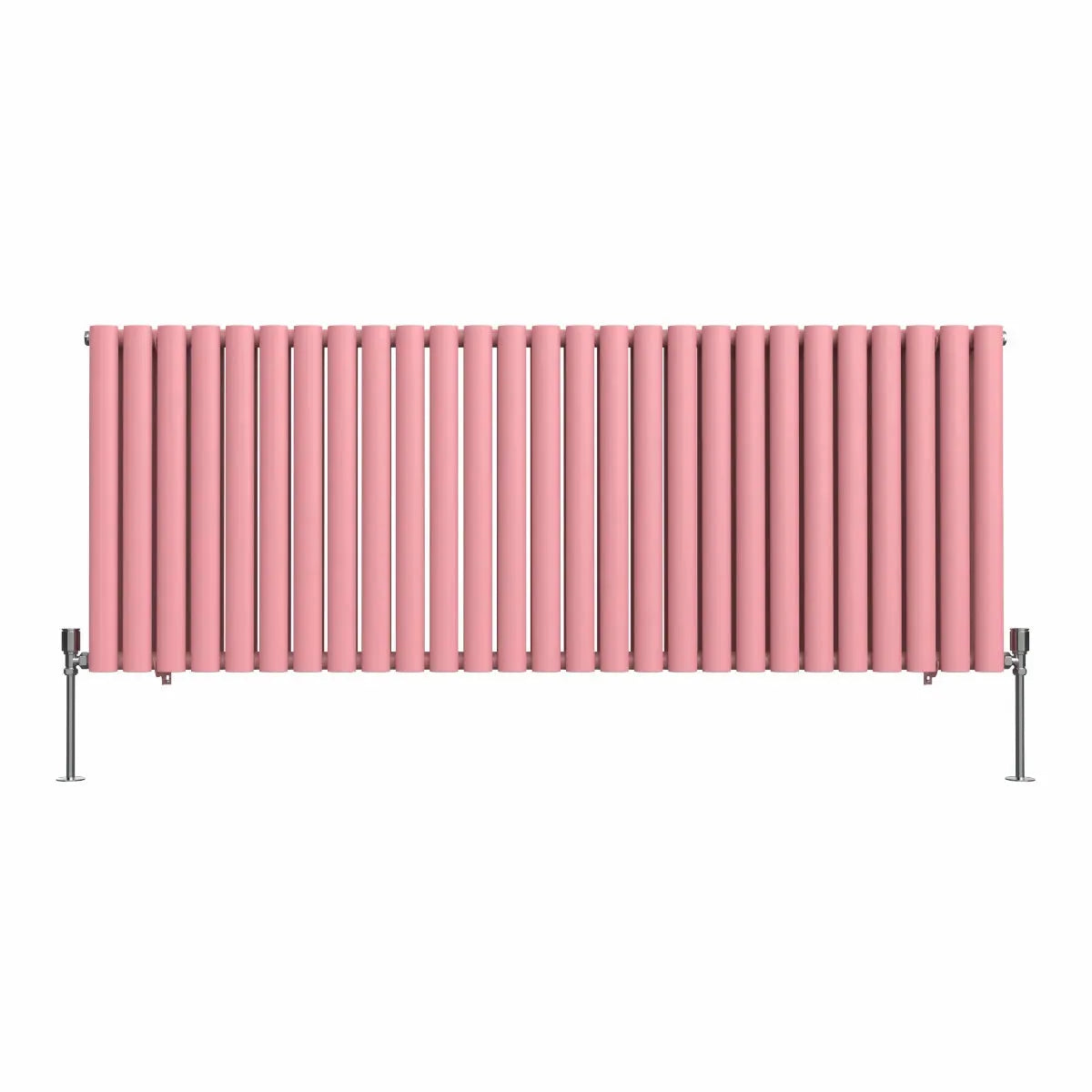 Cuneo - Modern horizontal oval tube radiator light pink