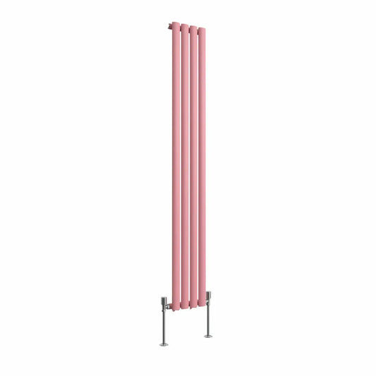 Cuneo - Modern vertical oval tube radiator light pink