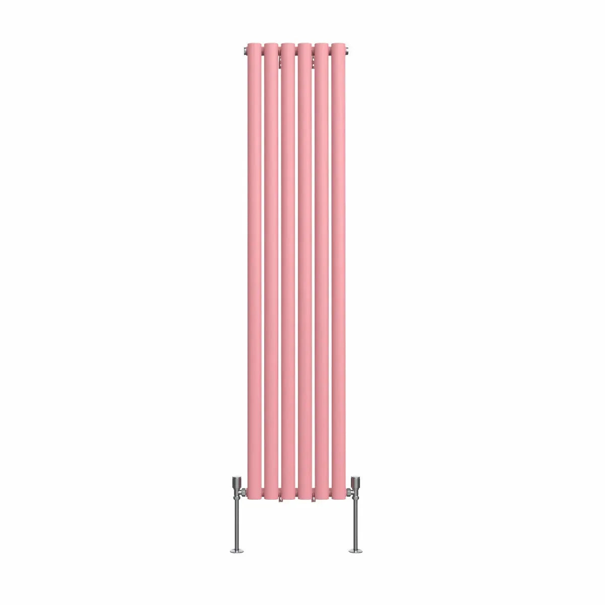 Cuneo - Modern vertical oval tube radiator light pink