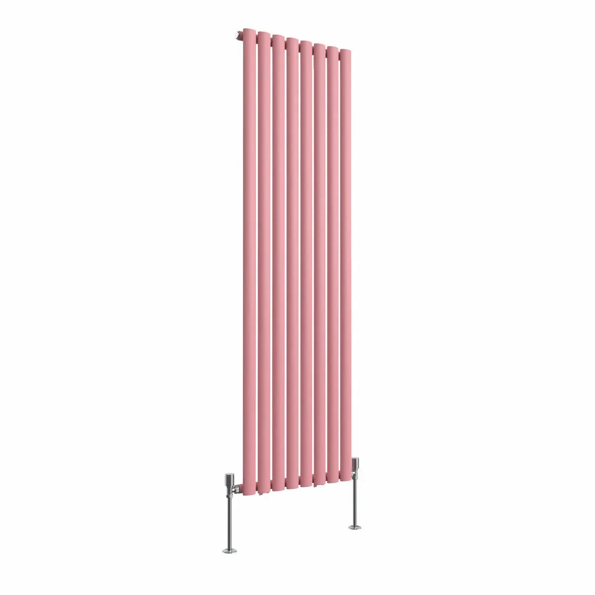 Cuneo - Modern vertical oval tube radiator light pink