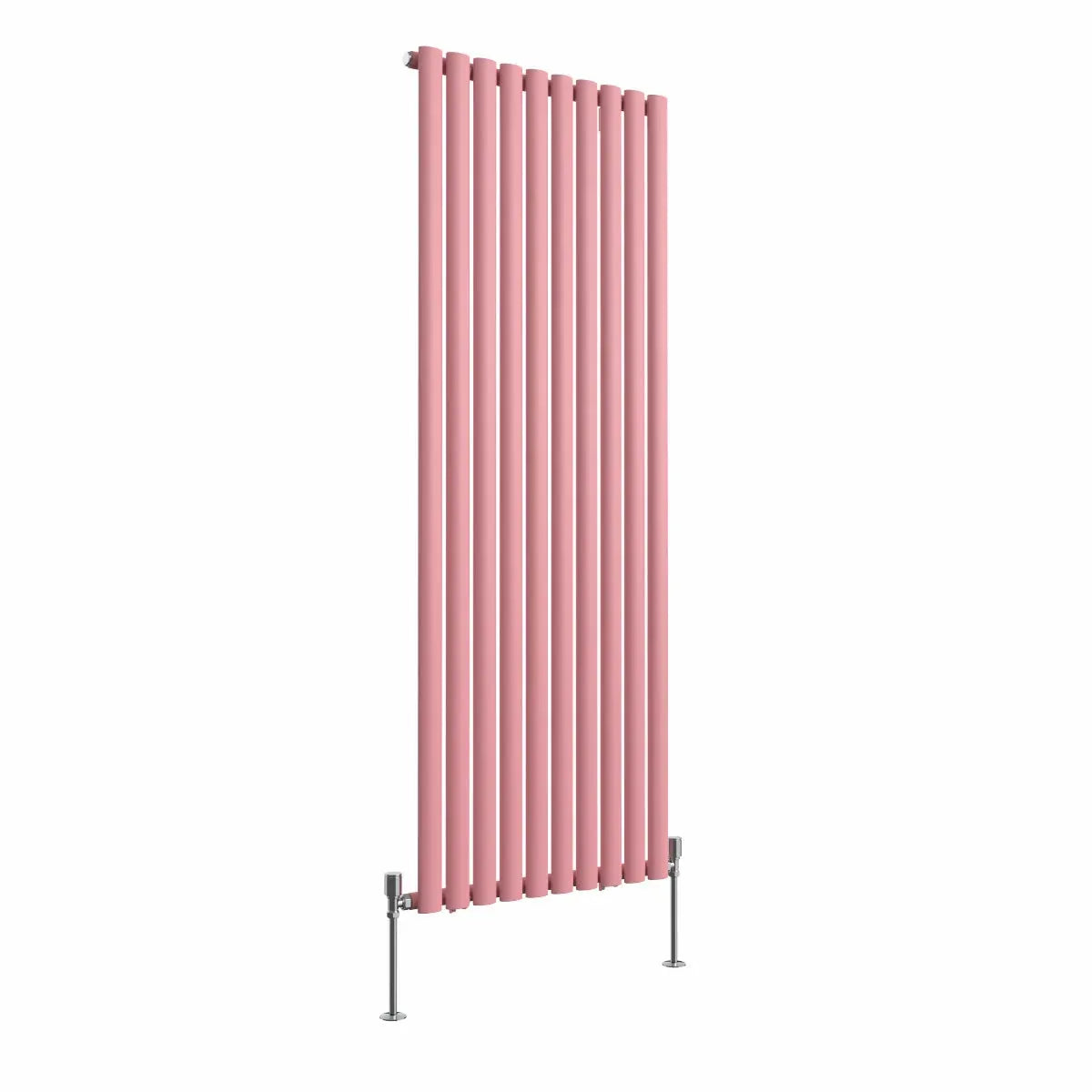 Cuneo - Modern vertical oval tube radiator light pink