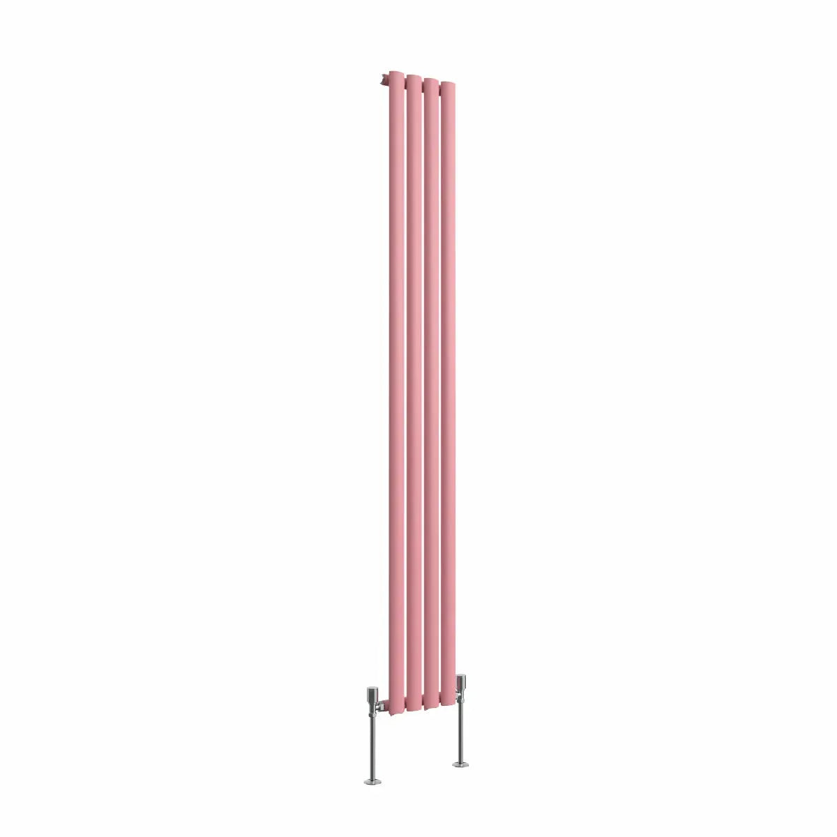 Cuneo - Modern vertical oval tube radiator light pink