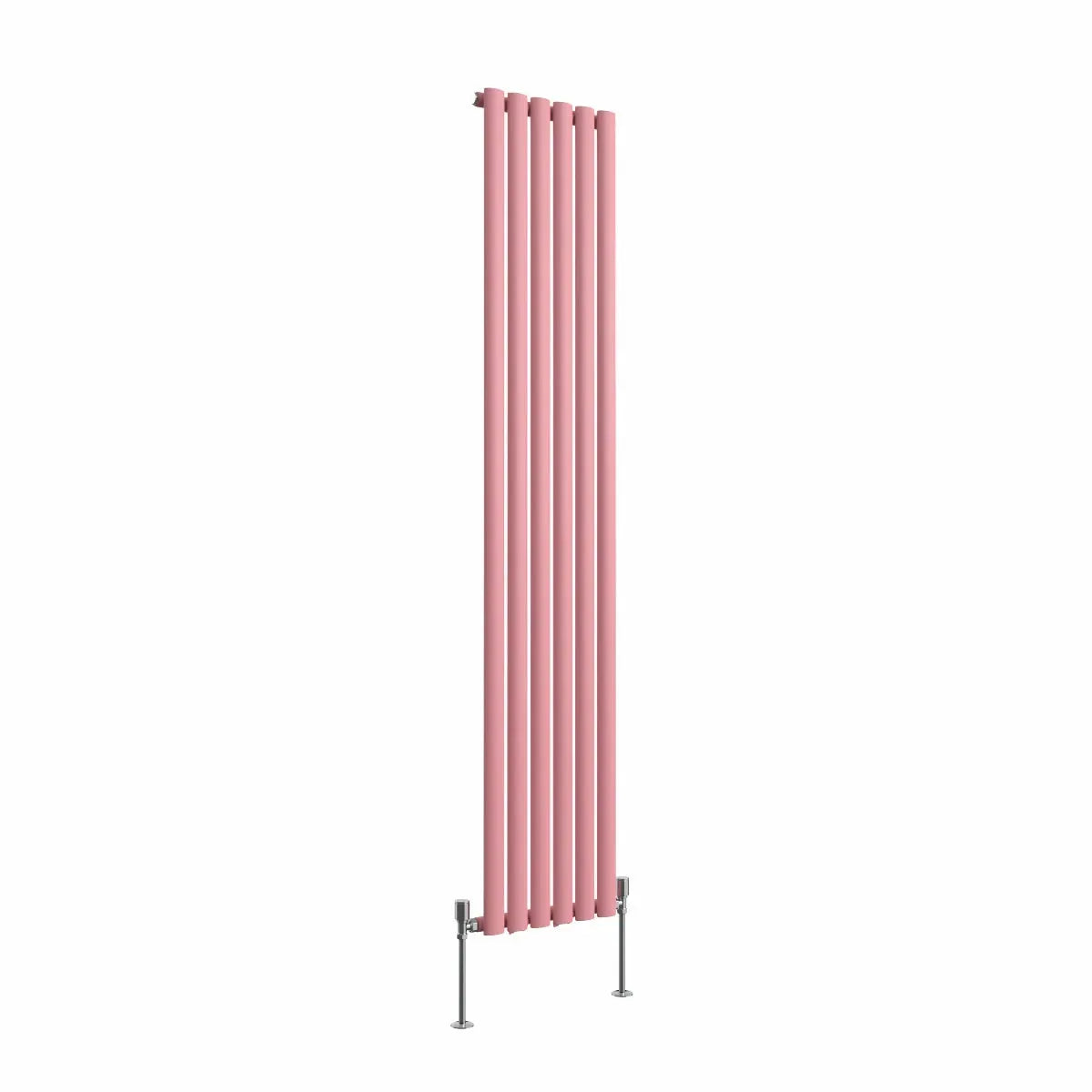 Cuneo - Modern vertical oval tube radiator light pink