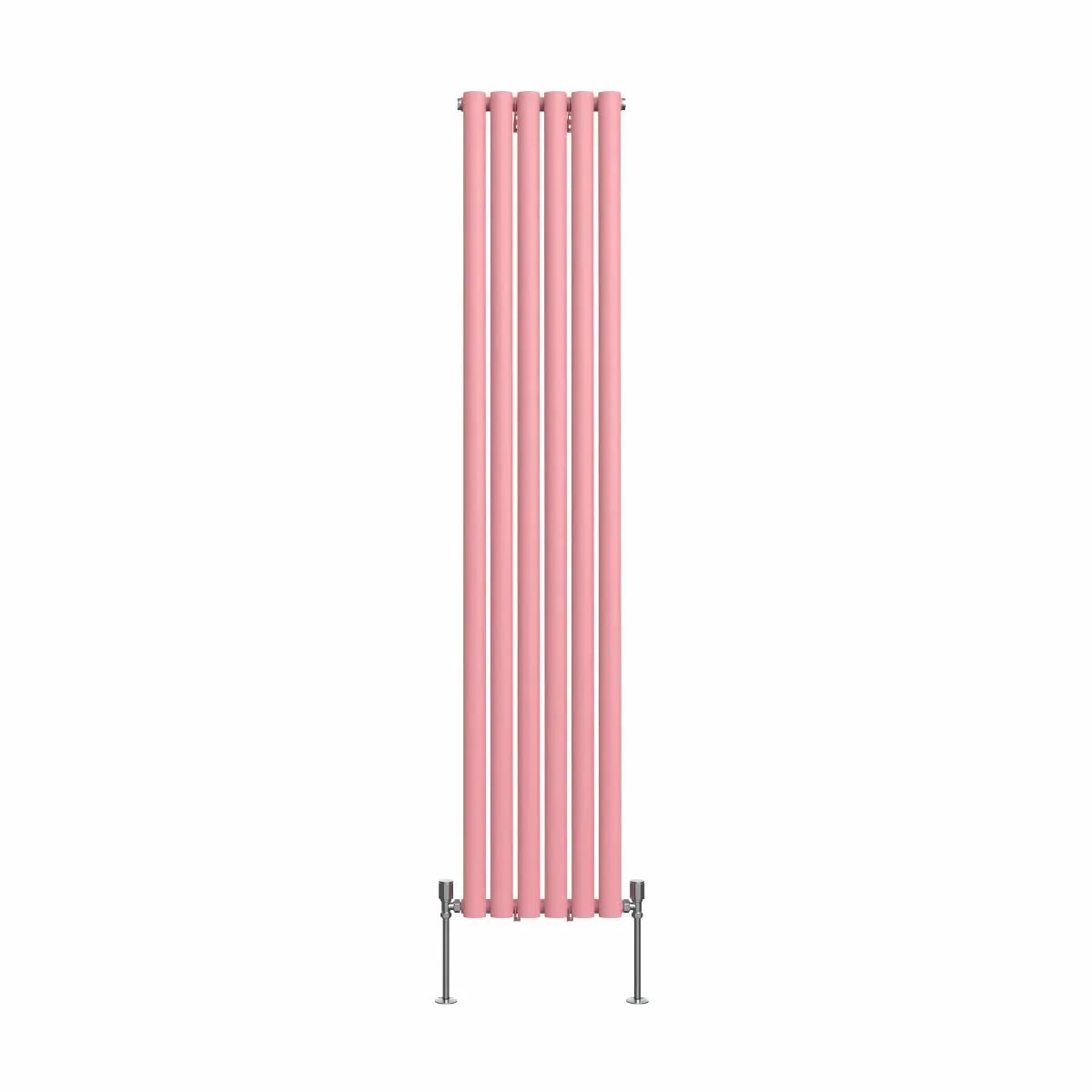 Cuneo - Modern vertical oval tube radiator light pink