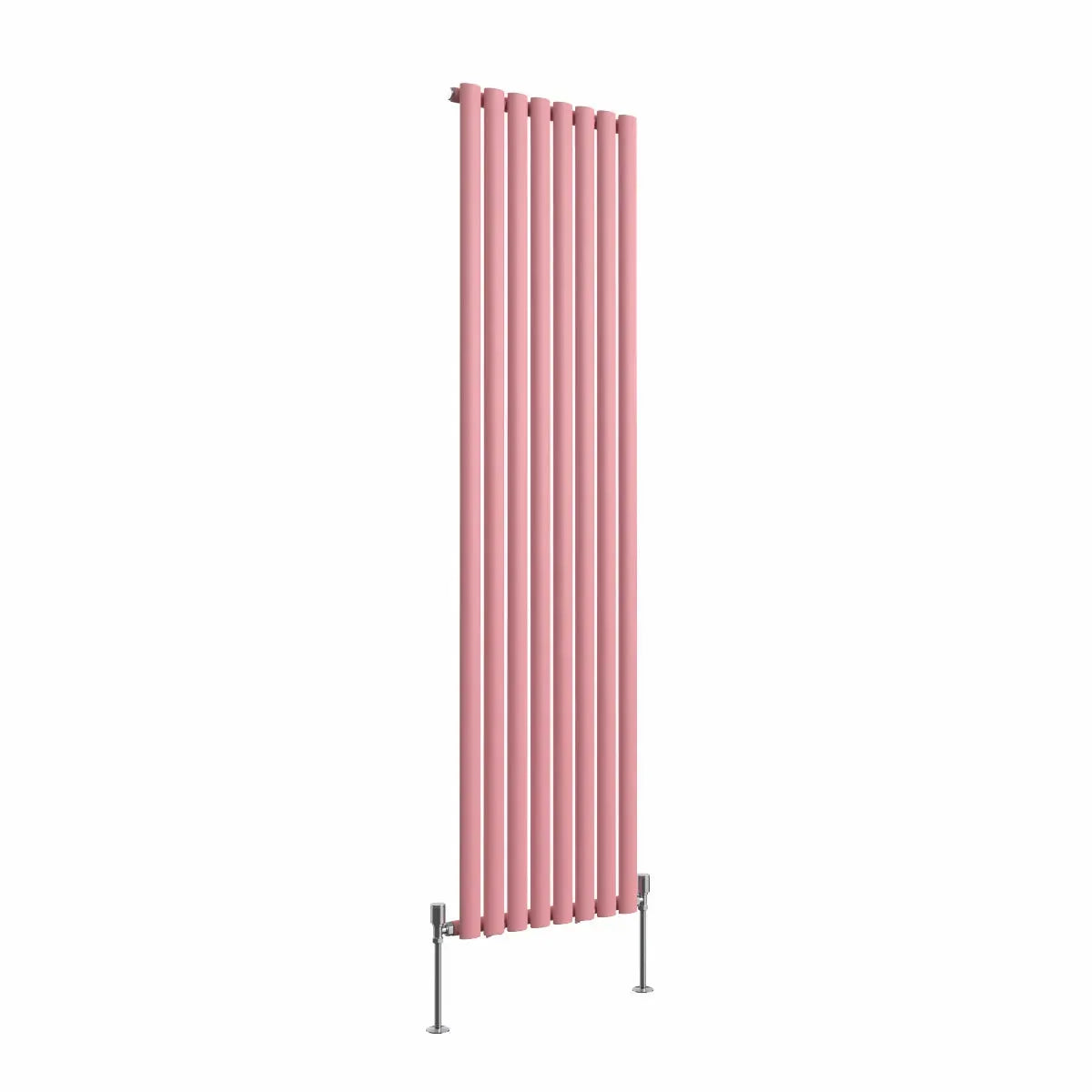 Cuneo - Modern vertical oval tube radiator light pink