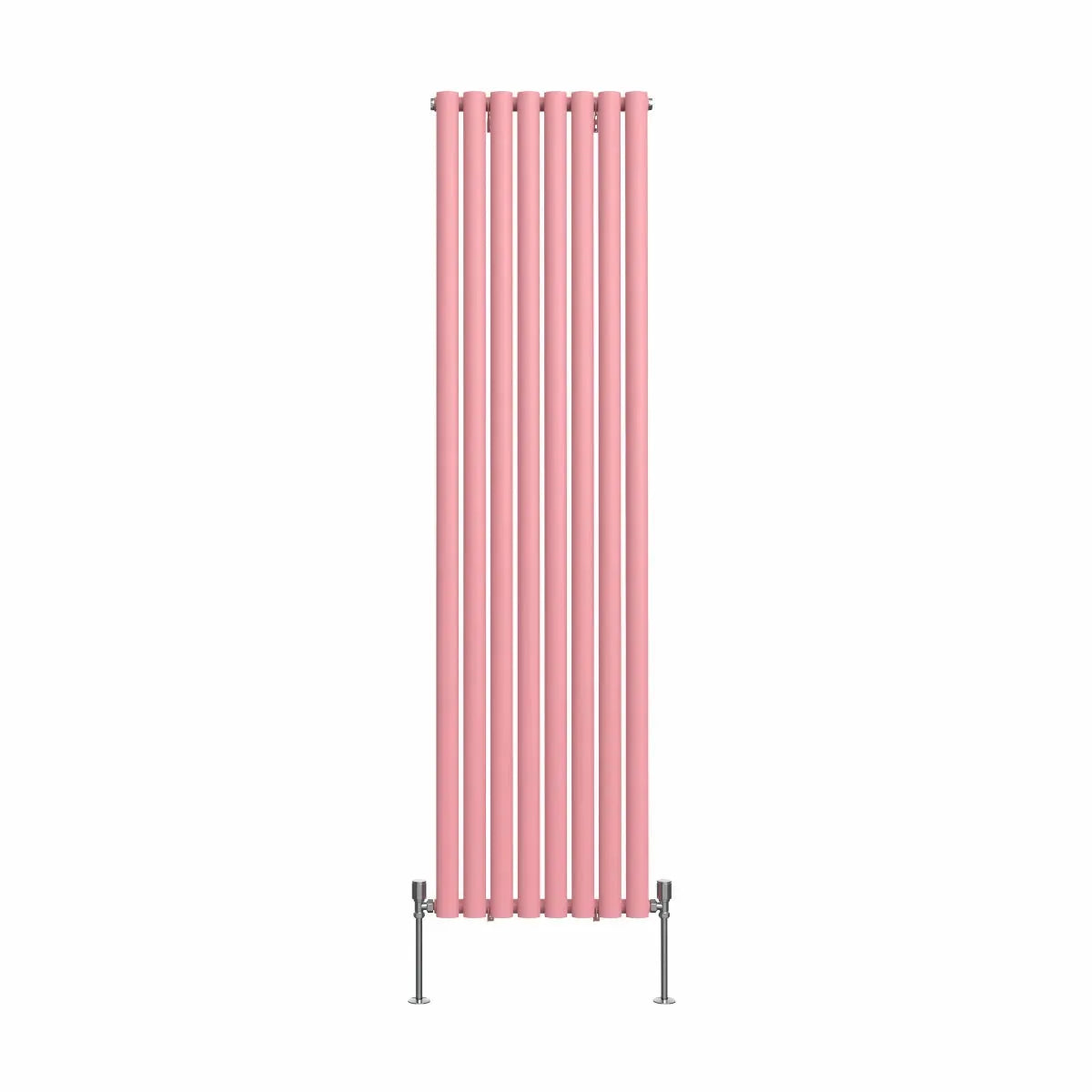 Cuneo - Modern vertical oval tube radiator light pink