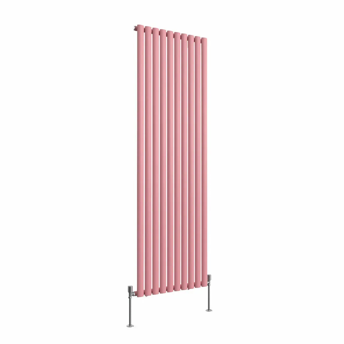 Cuneo - Modern vertical oval tube radiator light pink