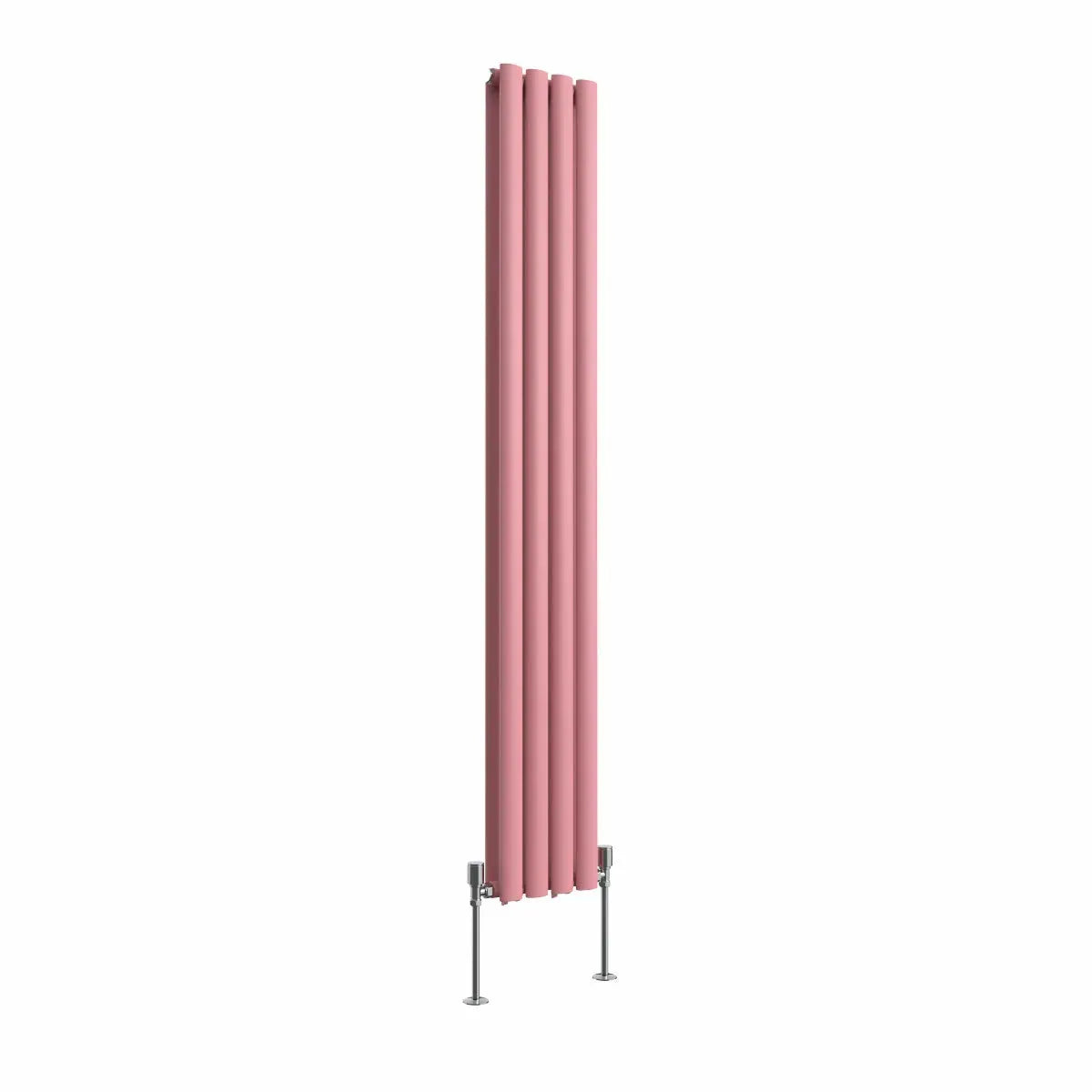 Cuneo - Modern vertical oval tube radiator light pink