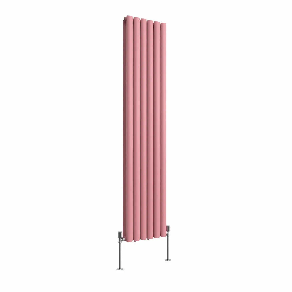 Cuneo - Modern vertical oval tube radiator light pink