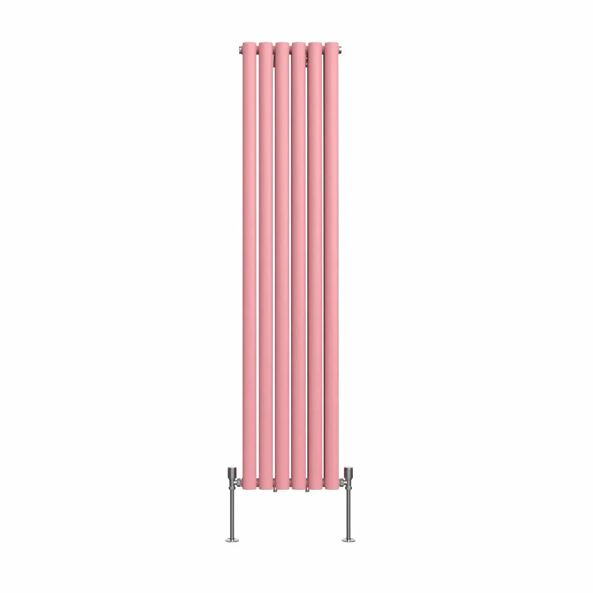 Cuneo - Modern vertical oval tube radiator light pink