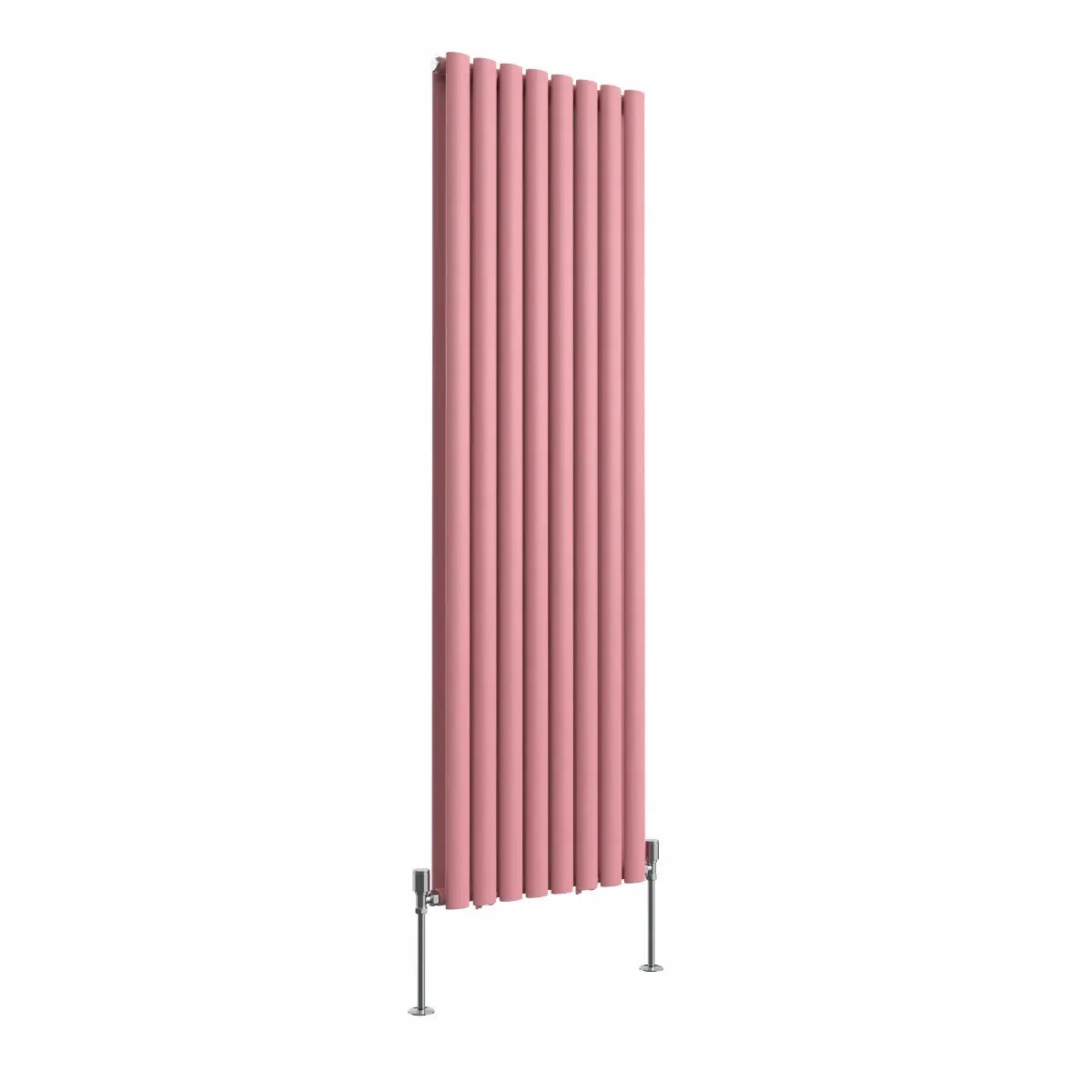 Cuneo - Modern vertical oval tube radiator light pink