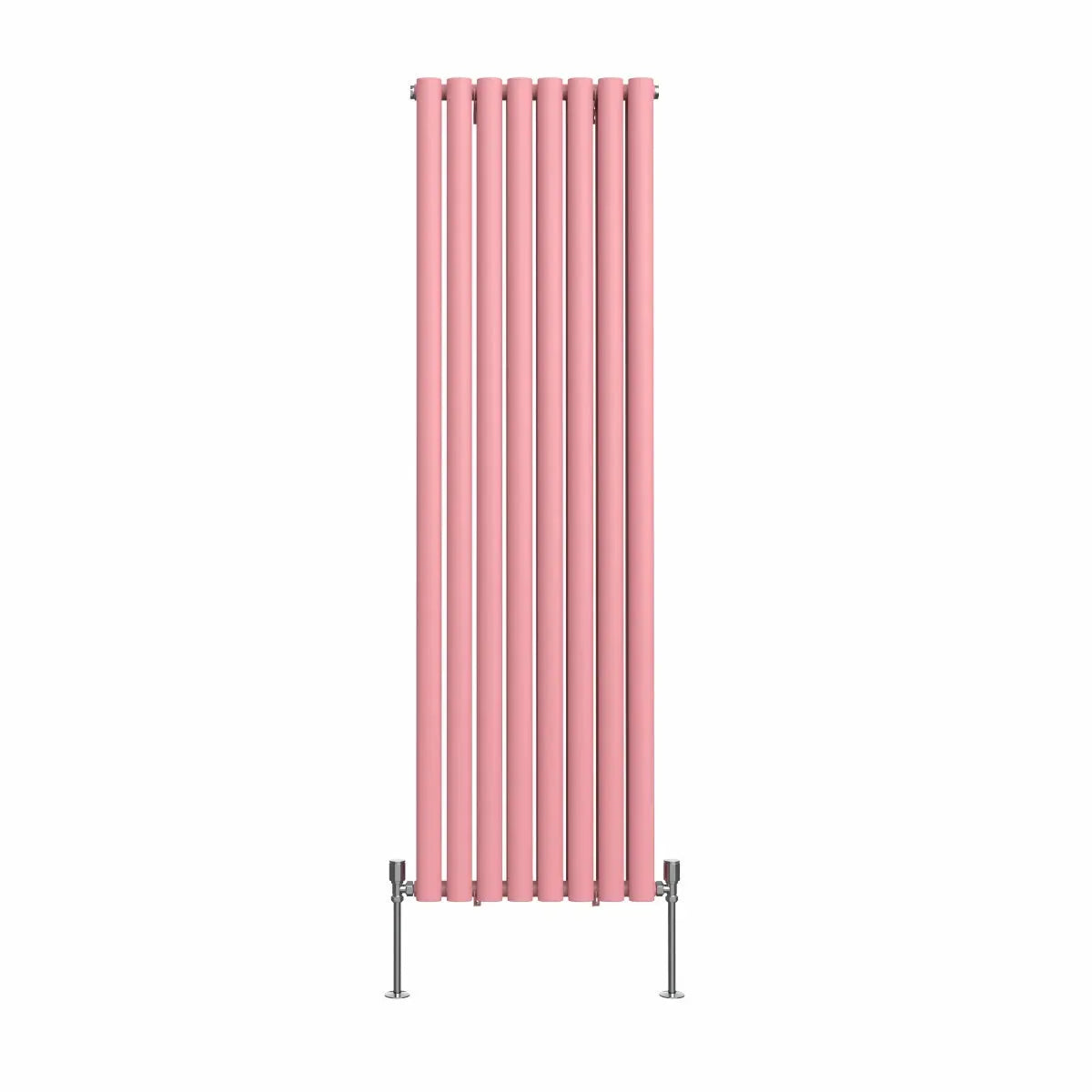 Cuneo - Modern vertical oval tube radiator light pink