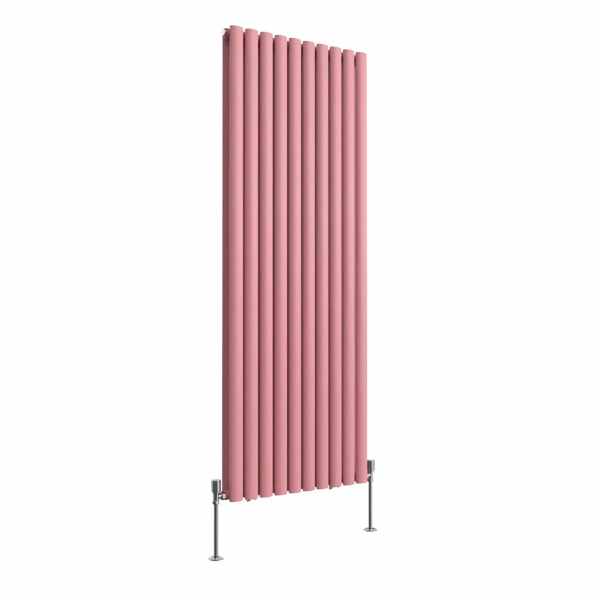 Cuneo - Modern vertical oval tube radiator light pink