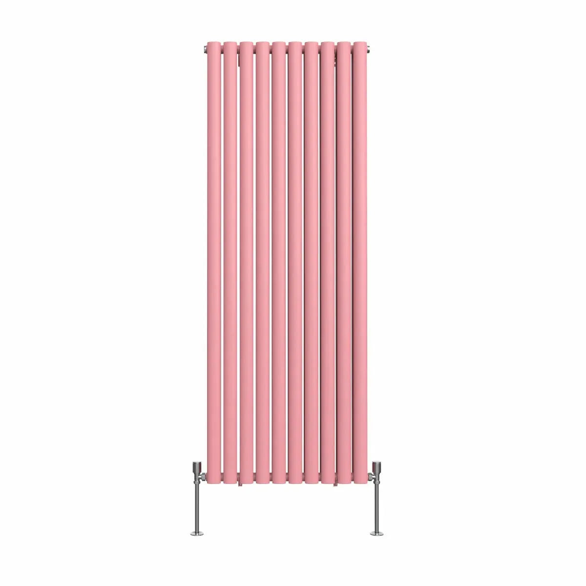 Cuneo - Modern vertical oval tube radiator light pink