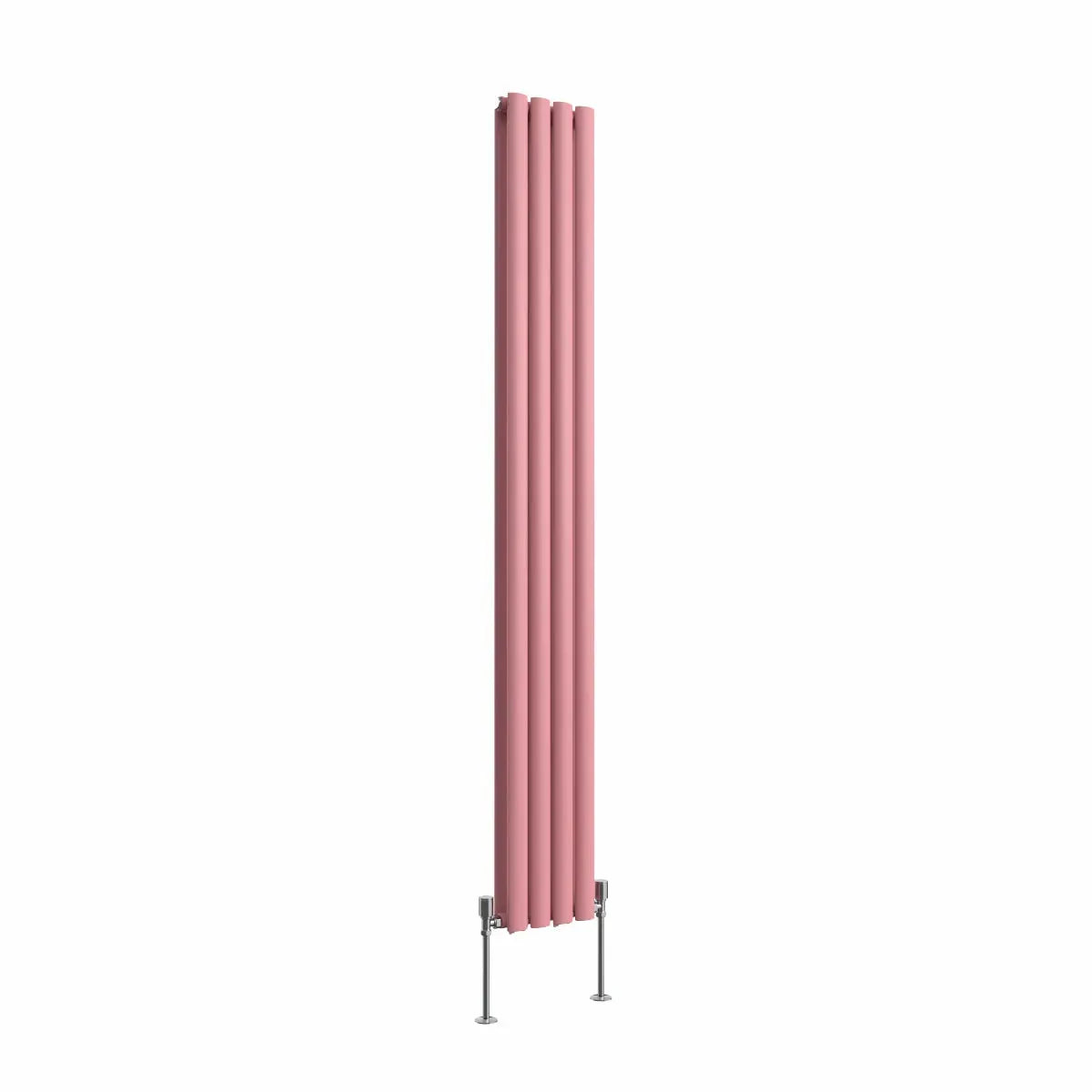 Cuneo - Modern vertical oval tube radiator light pink