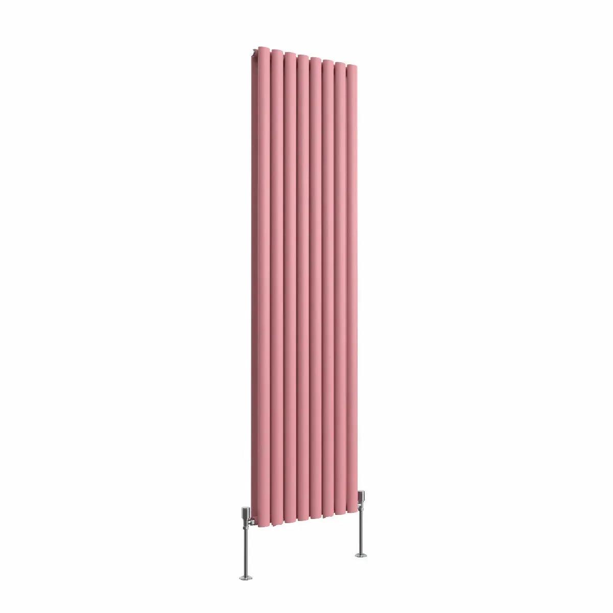 Cuneo - Modern vertical oval tube radiator light pink