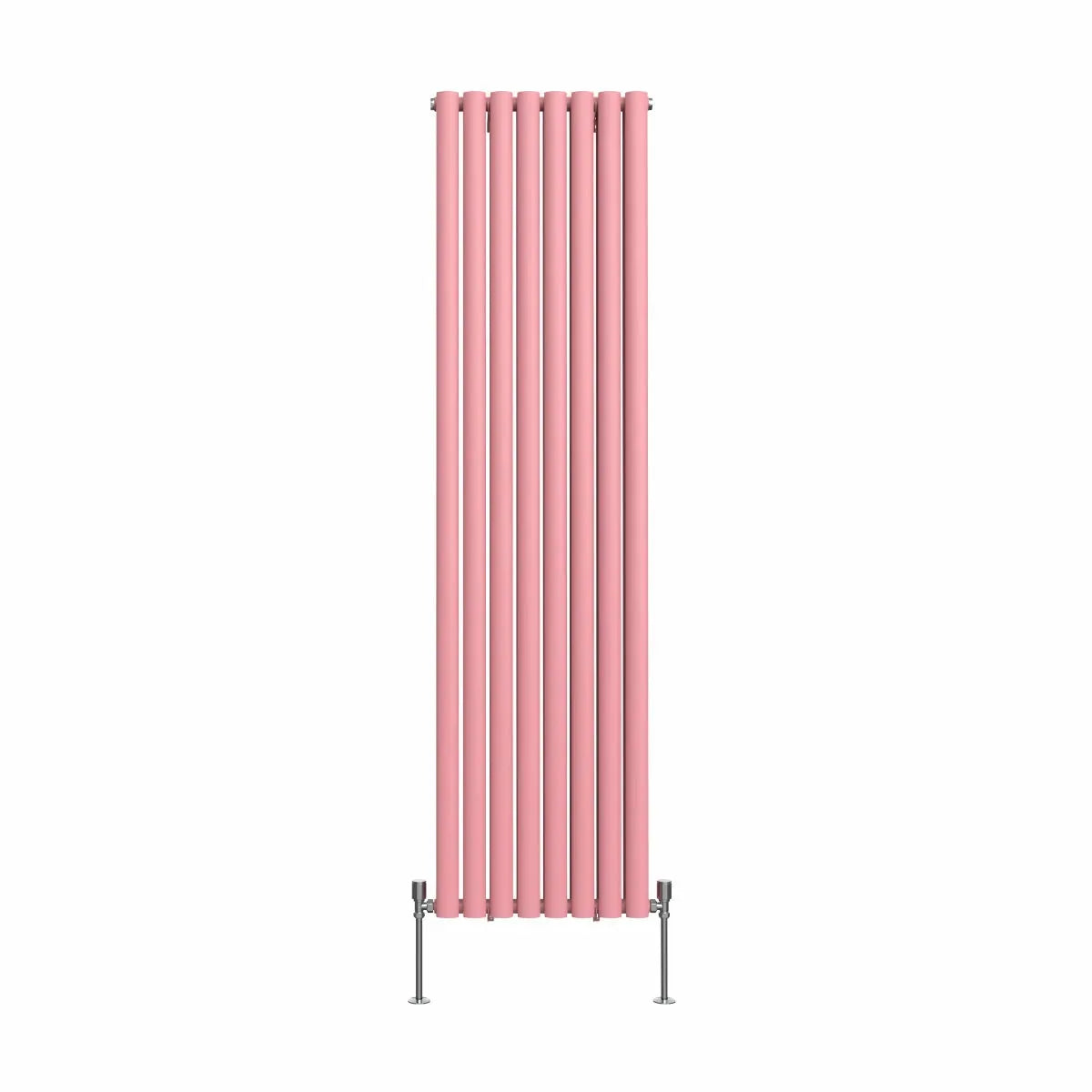 Cuneo - Modern vertical oval tube radiator light pink