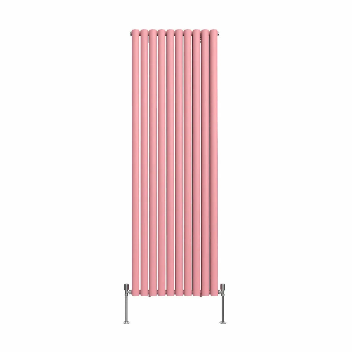 Cuneo - Modern vertical oval tube radiator light pink