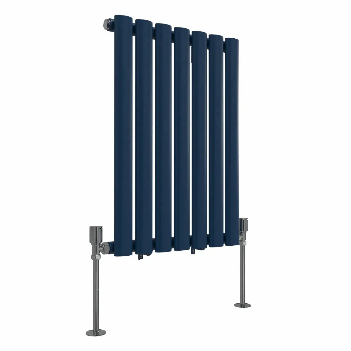 Cuneo - Modern horizontal oval tube radiator sapphire blue