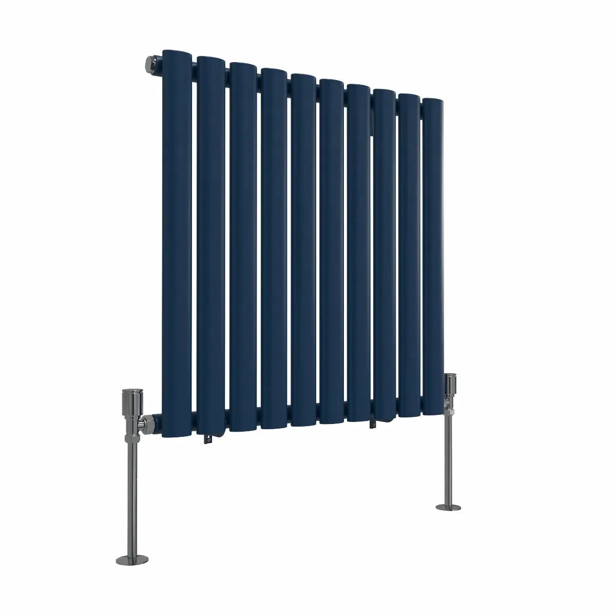 Cuneo - Modern horizontal oval tube radiator sapphire blue