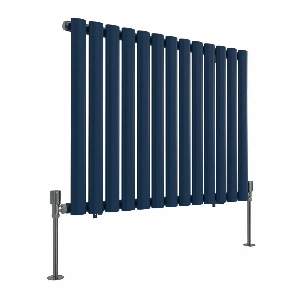 Cuneo - Modern horizontal oval tube radiator sapphire blue