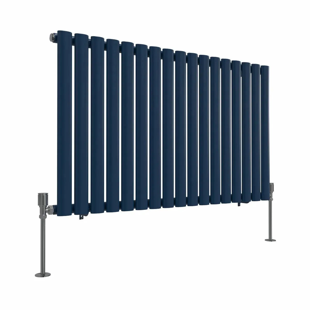 Cuneo - Modern horizontal oval tube radiator sapphire blue