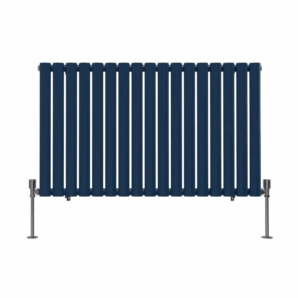 Cuneo - Modern horizontal oval tube radiator sapphire blue