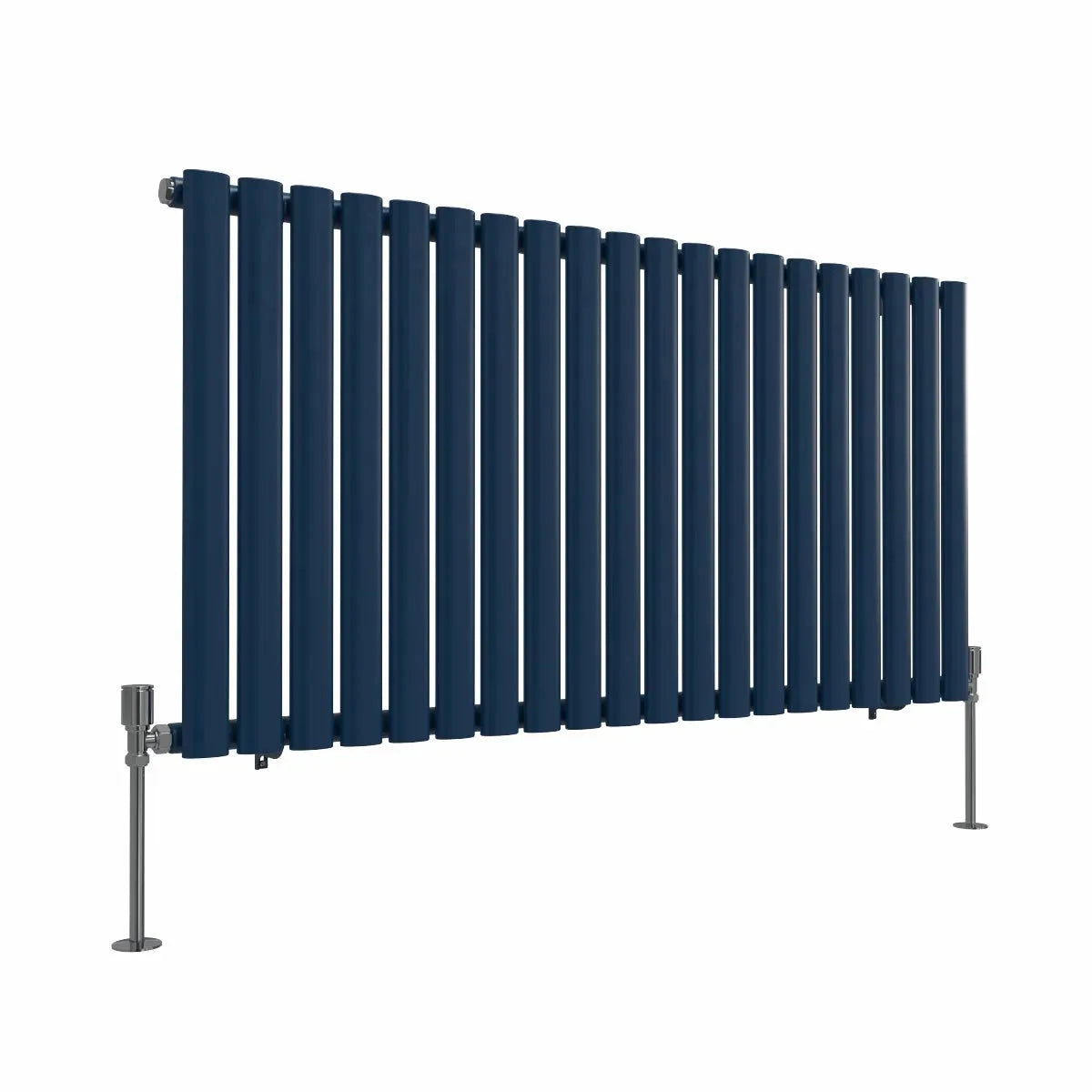 Cuneo - Modern horizontal oval tube radiator sapphire blue