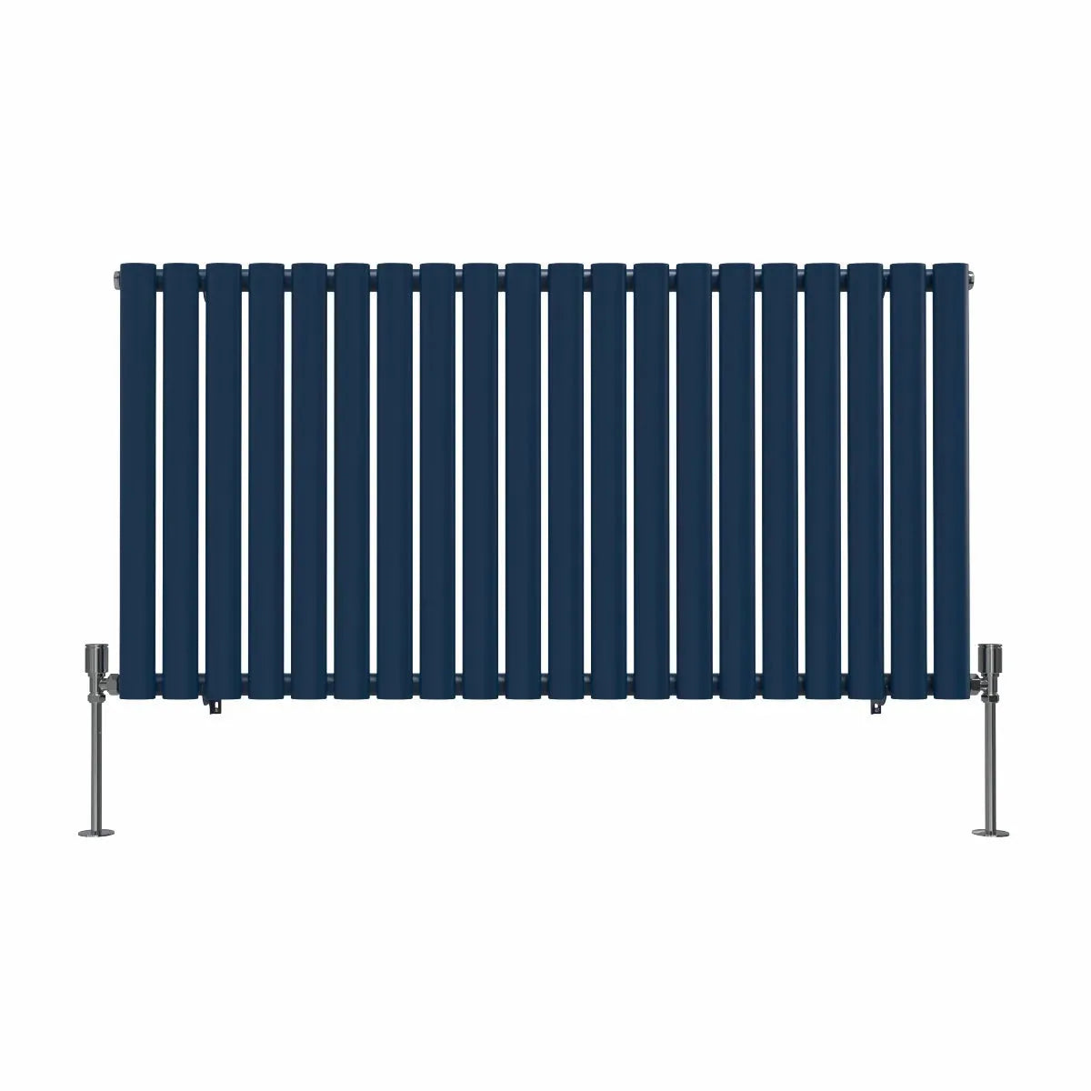 Cuneo - Modern horizontal oval tube radiator sapphire blue