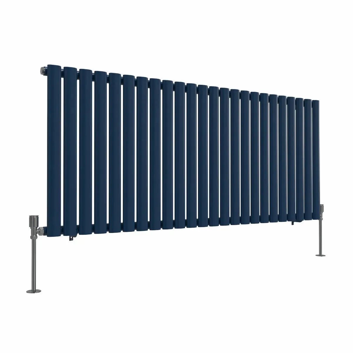 Cuneo - Modern horizontal oval tube radiator sapphire blue