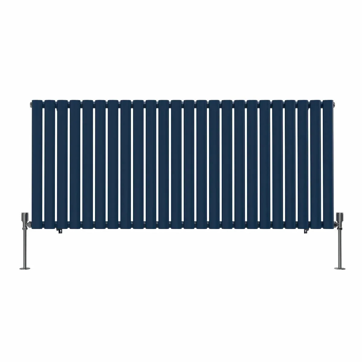 Cuneo - Modern horizontal oval tube radiator sapphire blue