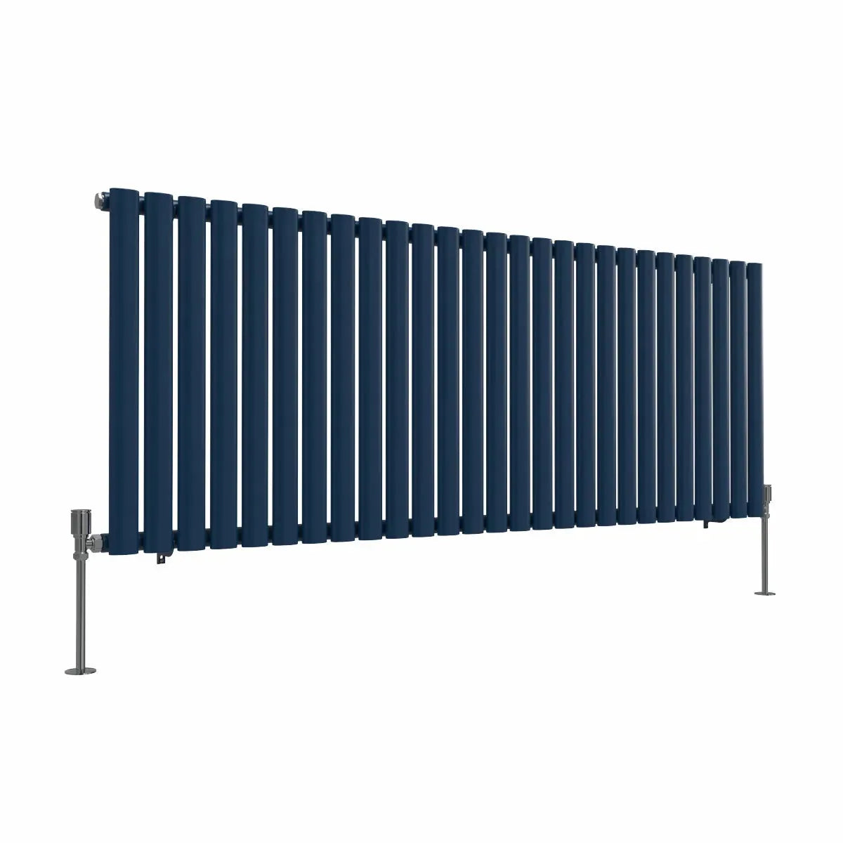 Cuneo - Modern horizontal oval tube radiator sapphire blue