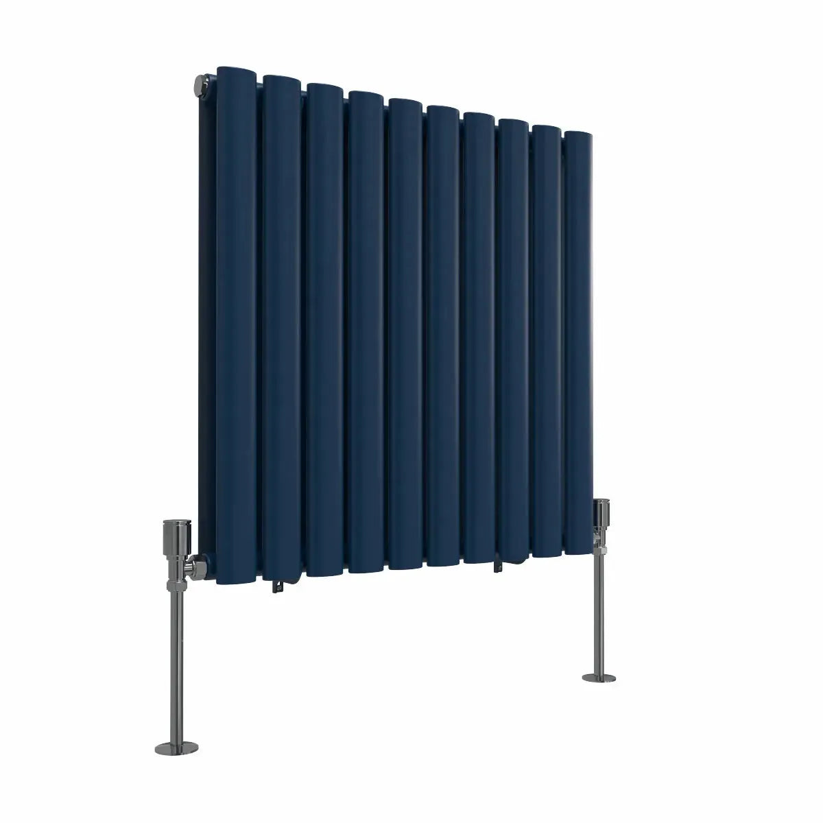 Cuneo - Modern horizontal oval tube radiator sapphire blue