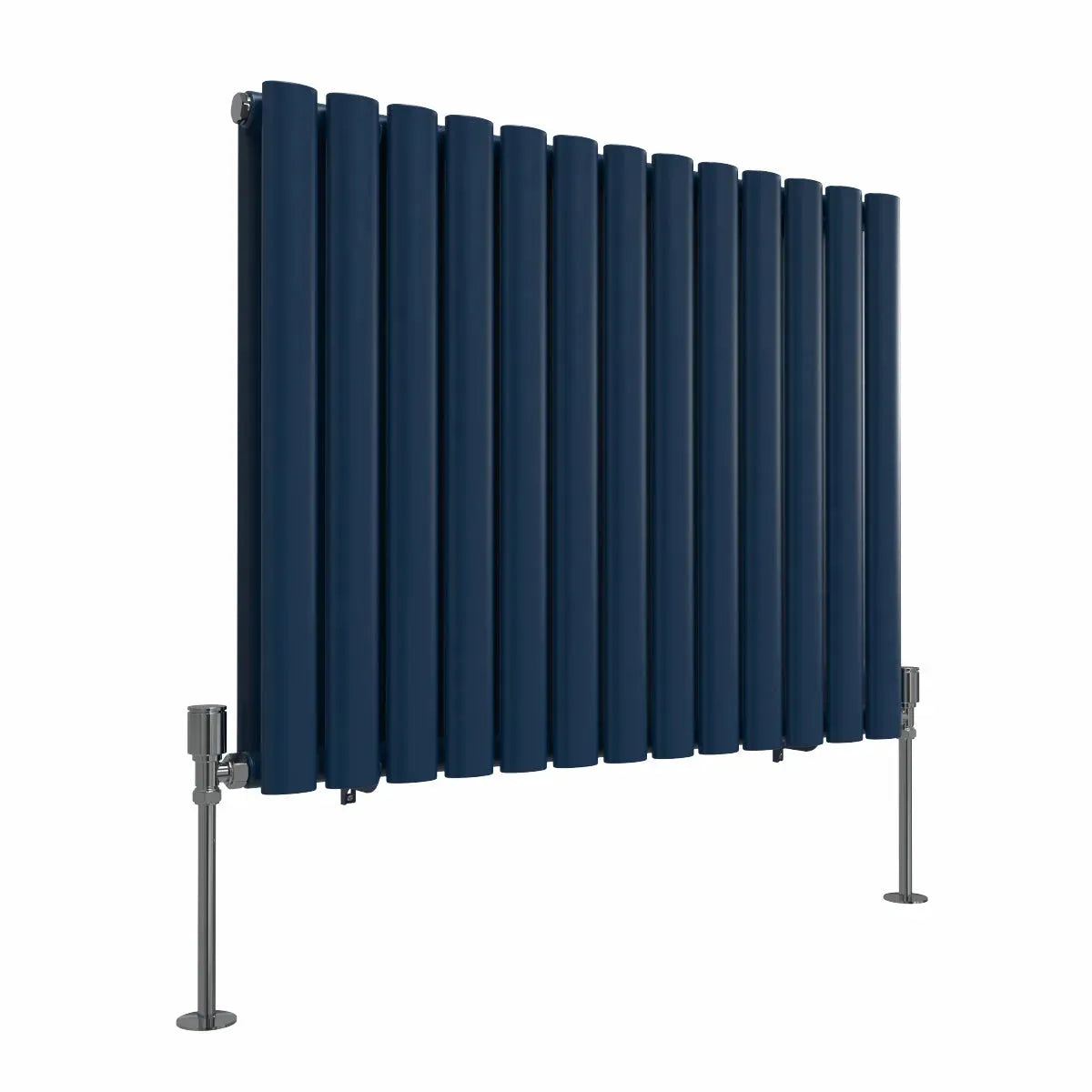 Cuneo - Modern horizontal oval tube radiator sapphire blue