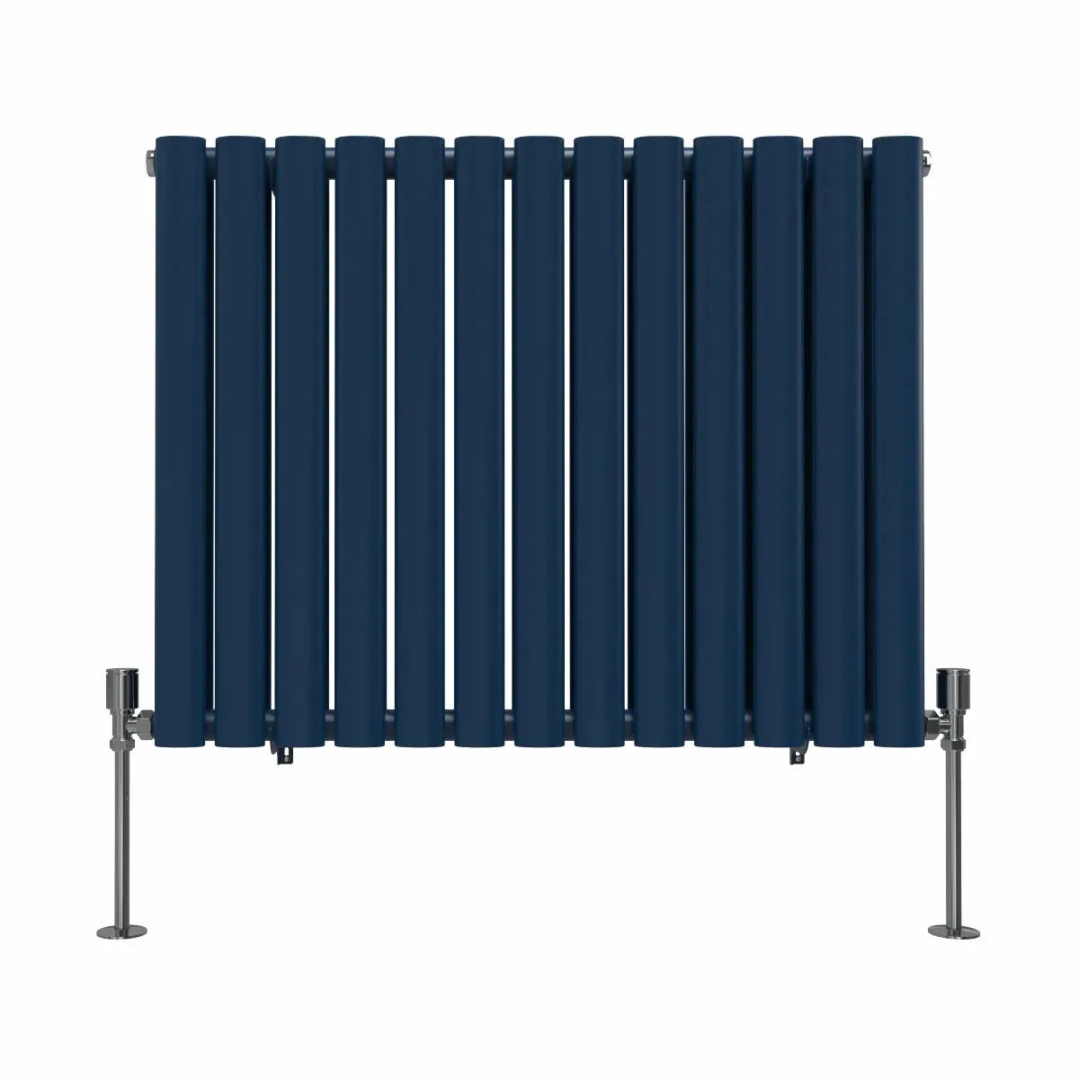 Cuneo - Modern horizontal oval tube radiator sapphire blue