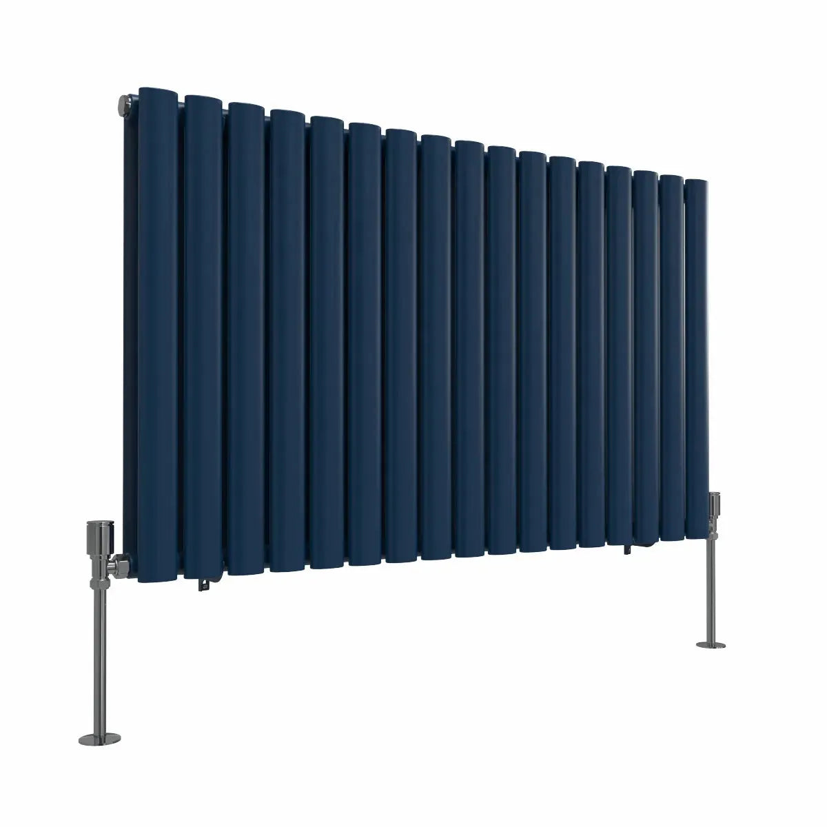 Cuneo - Modern horizontal oval tube radiator sapphire blue