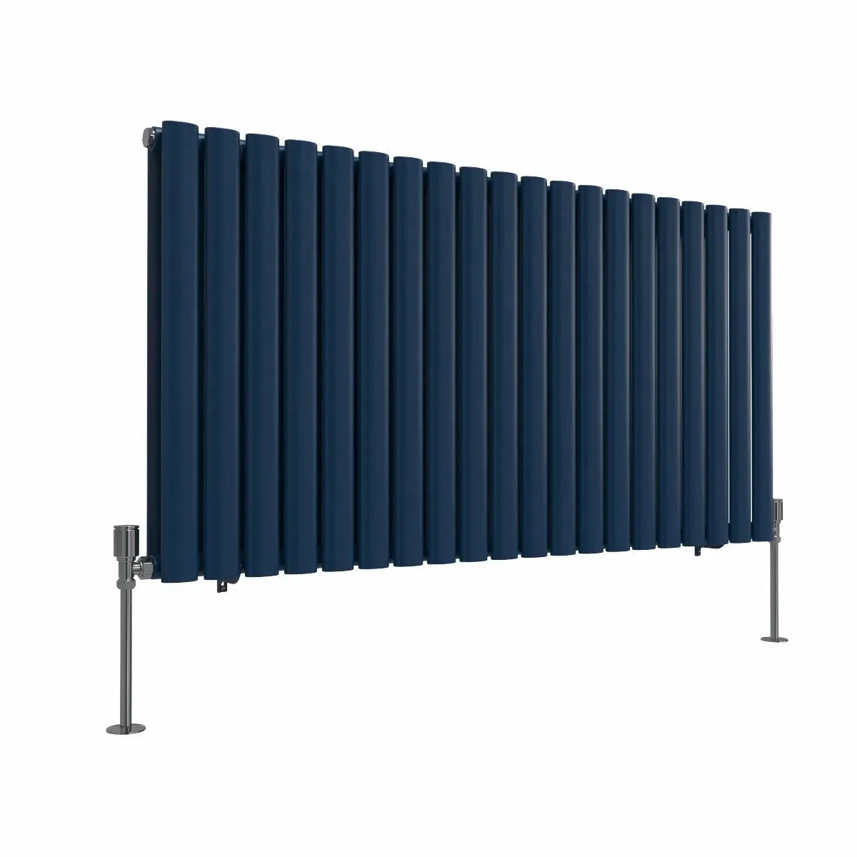 Cuneo - Modern horizontal oval tube radiator sapphire blue