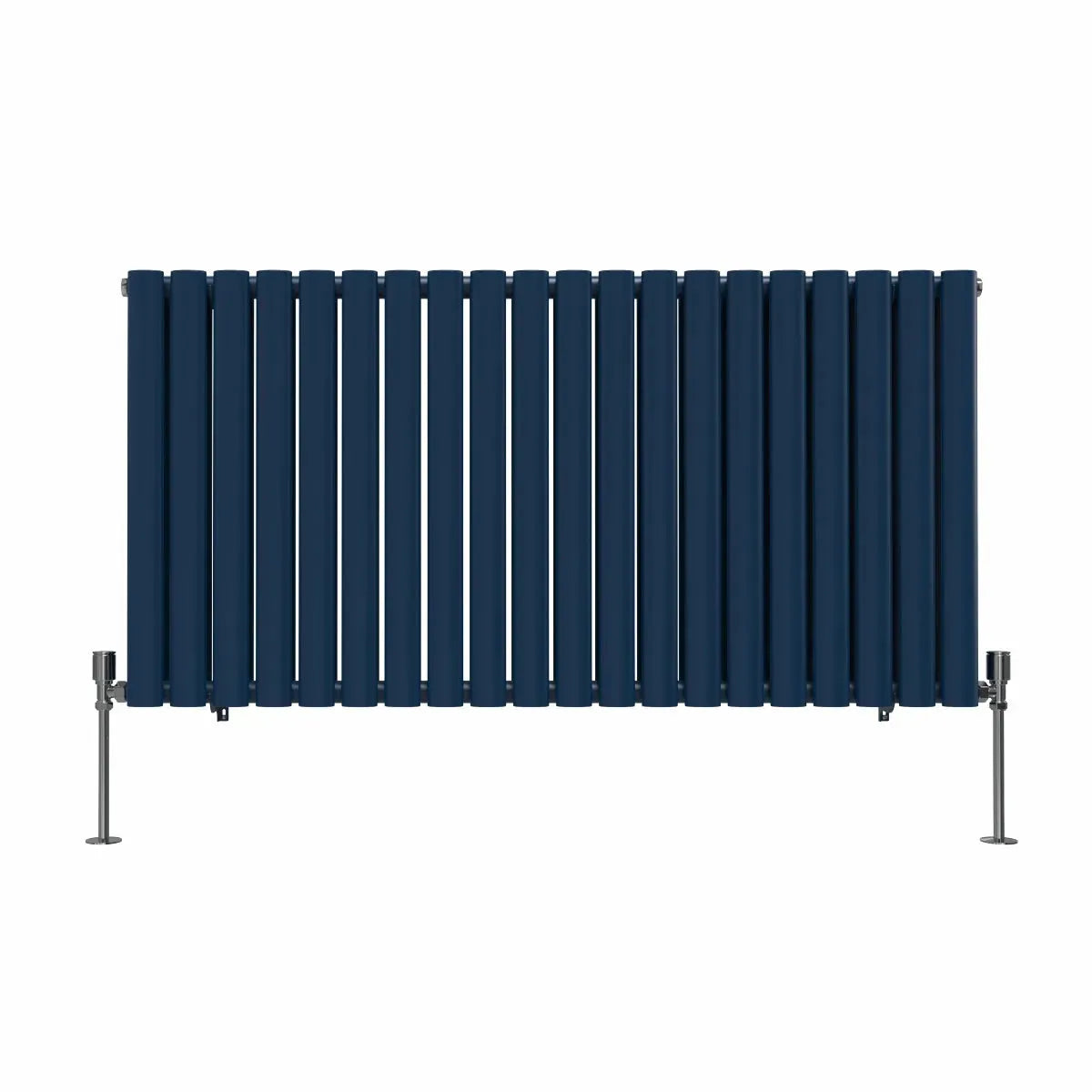 Cuneo - Modern horizontal oval tube radiator sapphire blue