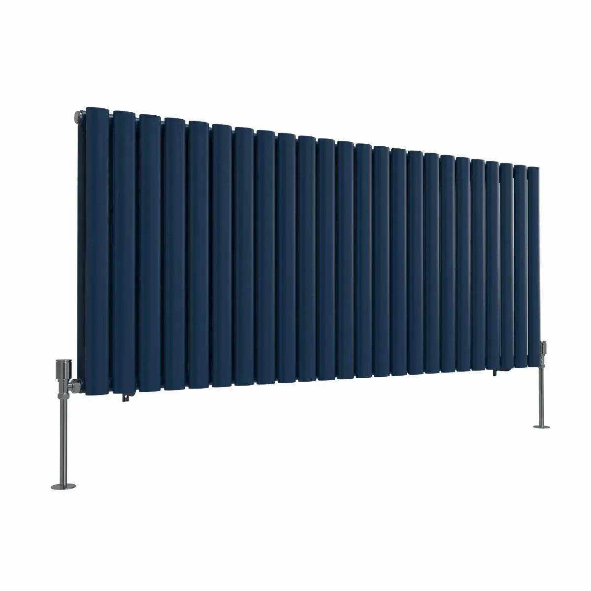 Cuneo - Modern horizontal oval tube radiator sapphire blue