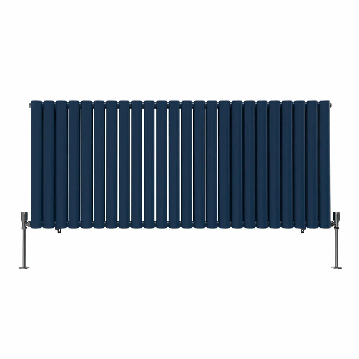 Cuneo - Modern horizontal oval tube radiator sapphire blue